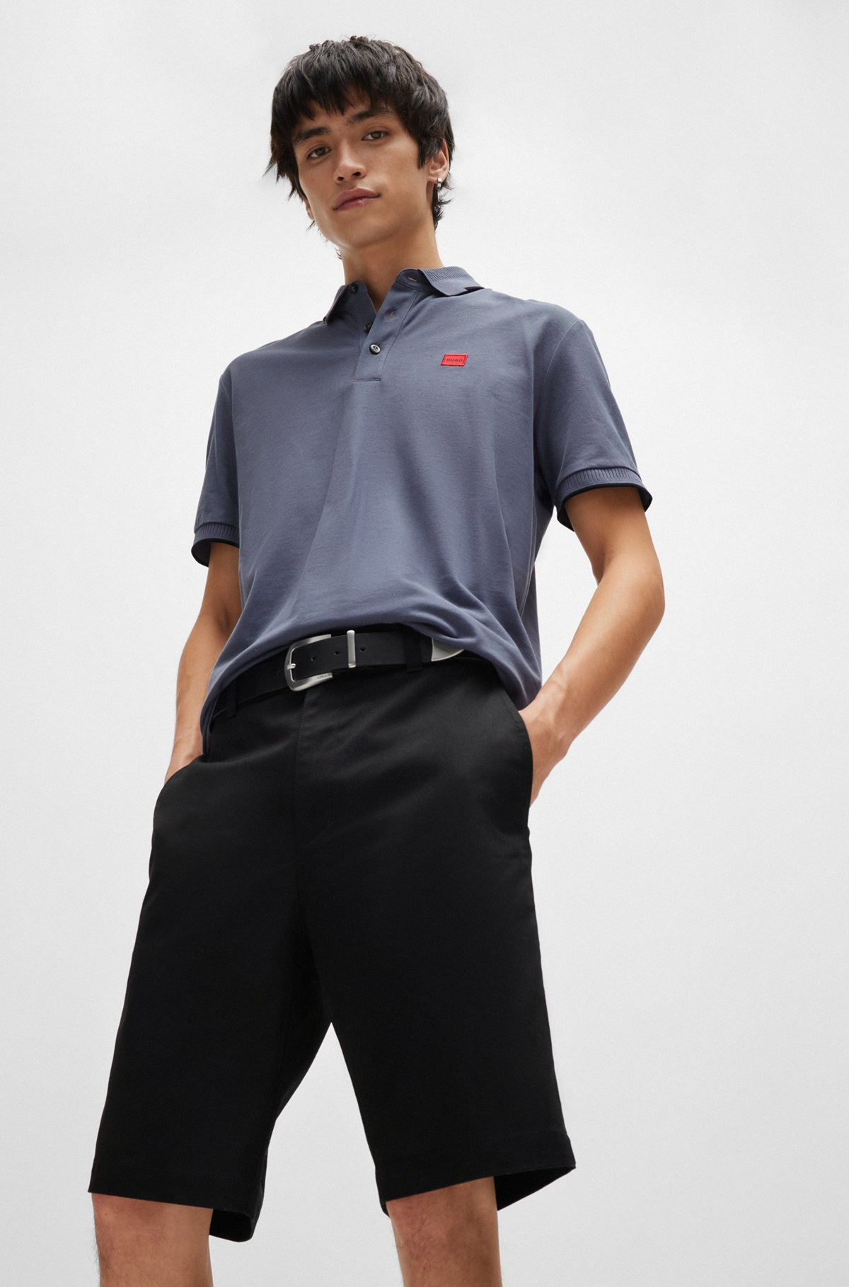 REGULAR-FIT SHORTS WITH SLIM LEG AND BUTTONED POCKETS - 5