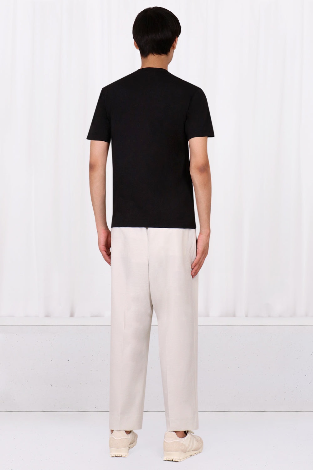 T-SHIRT WITH UNDERLAY GREY CROSS | BLACK - 3