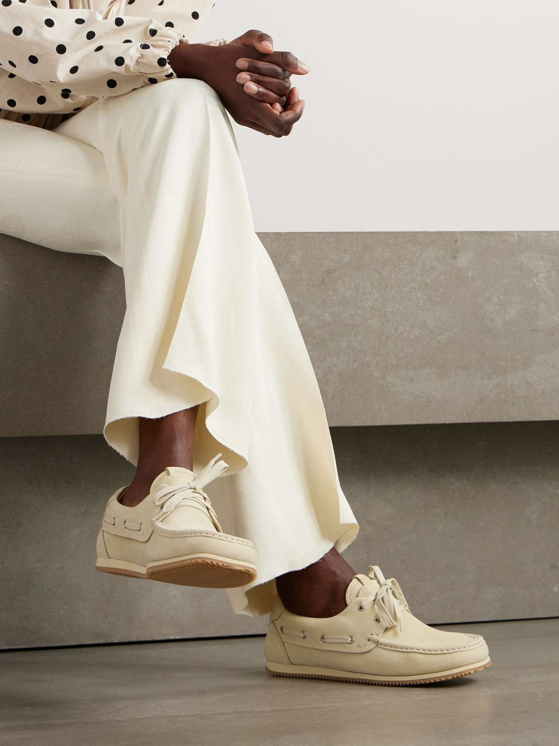 JACQUEMUS Batto nubuck loafers Cream outlook