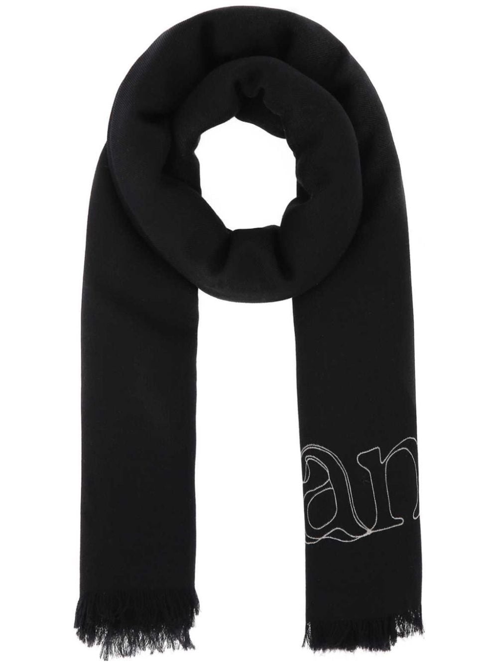 logo-print cashmere scarf - 1