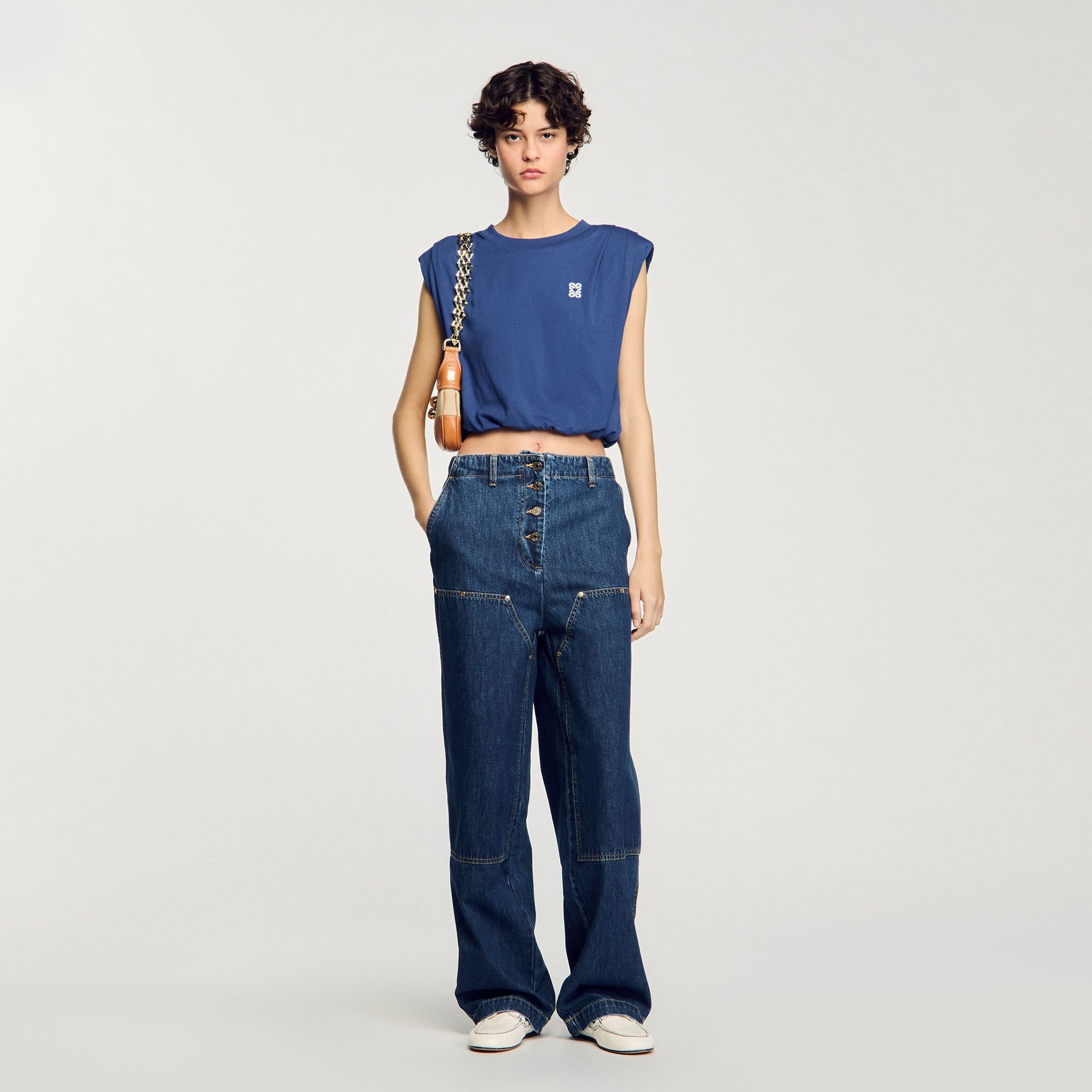 SHORT DRAPED T-SHIRT - 1