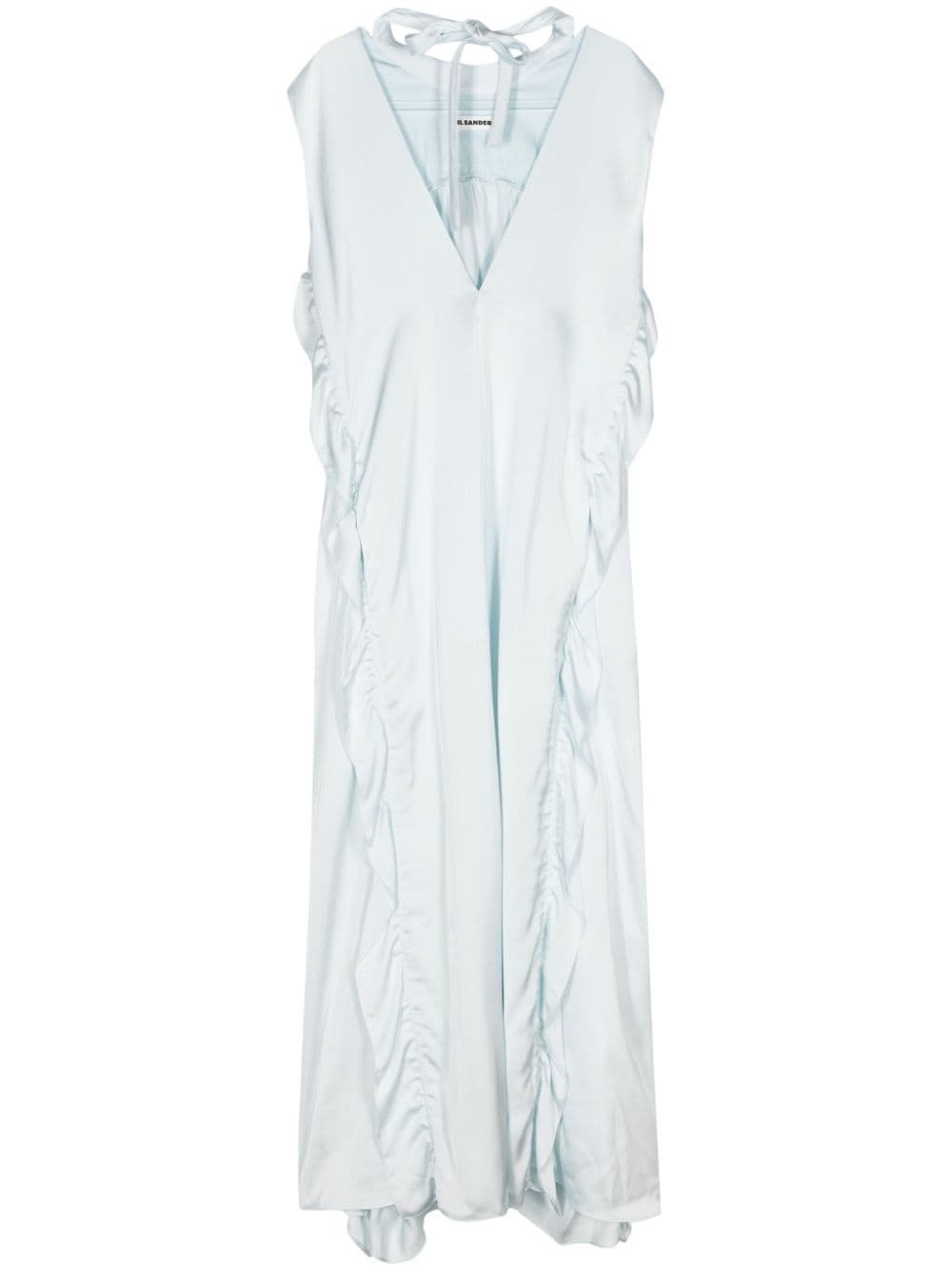 ruffle-trim satin maxi dress - 1