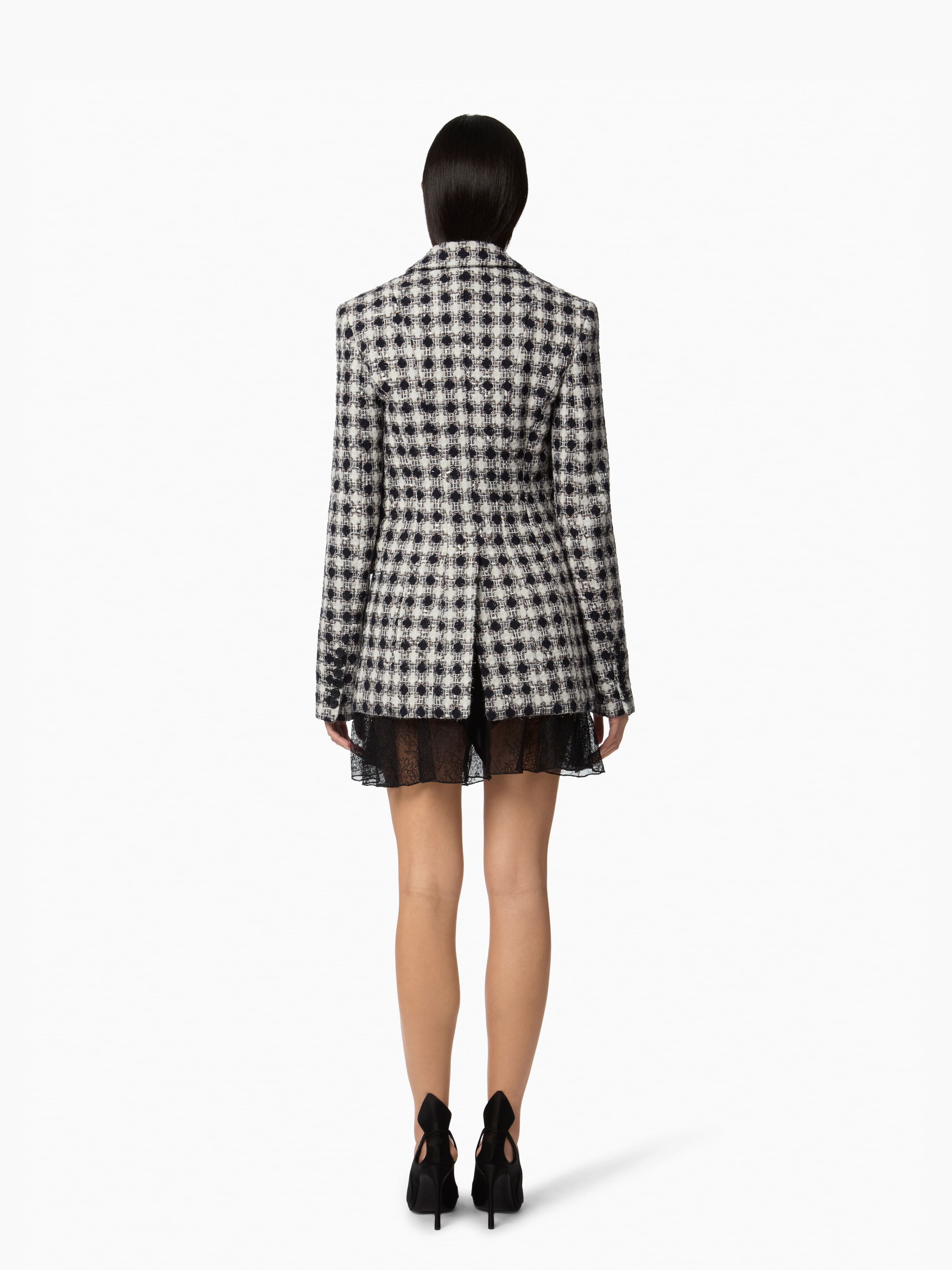 Double-Breasted Tweed Blazer - 4