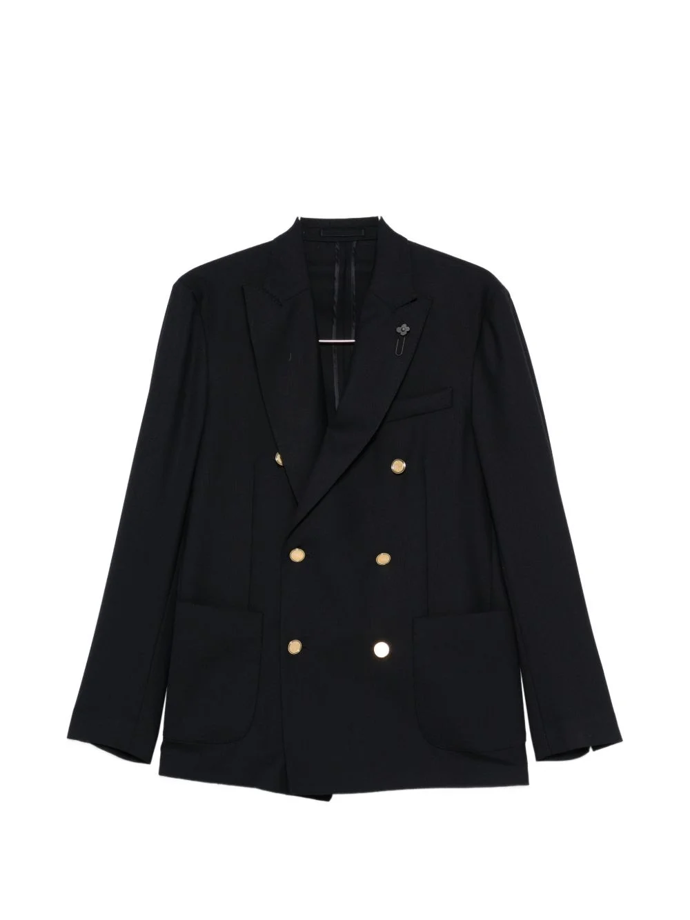 double-breasted gold-tone blazer - 1