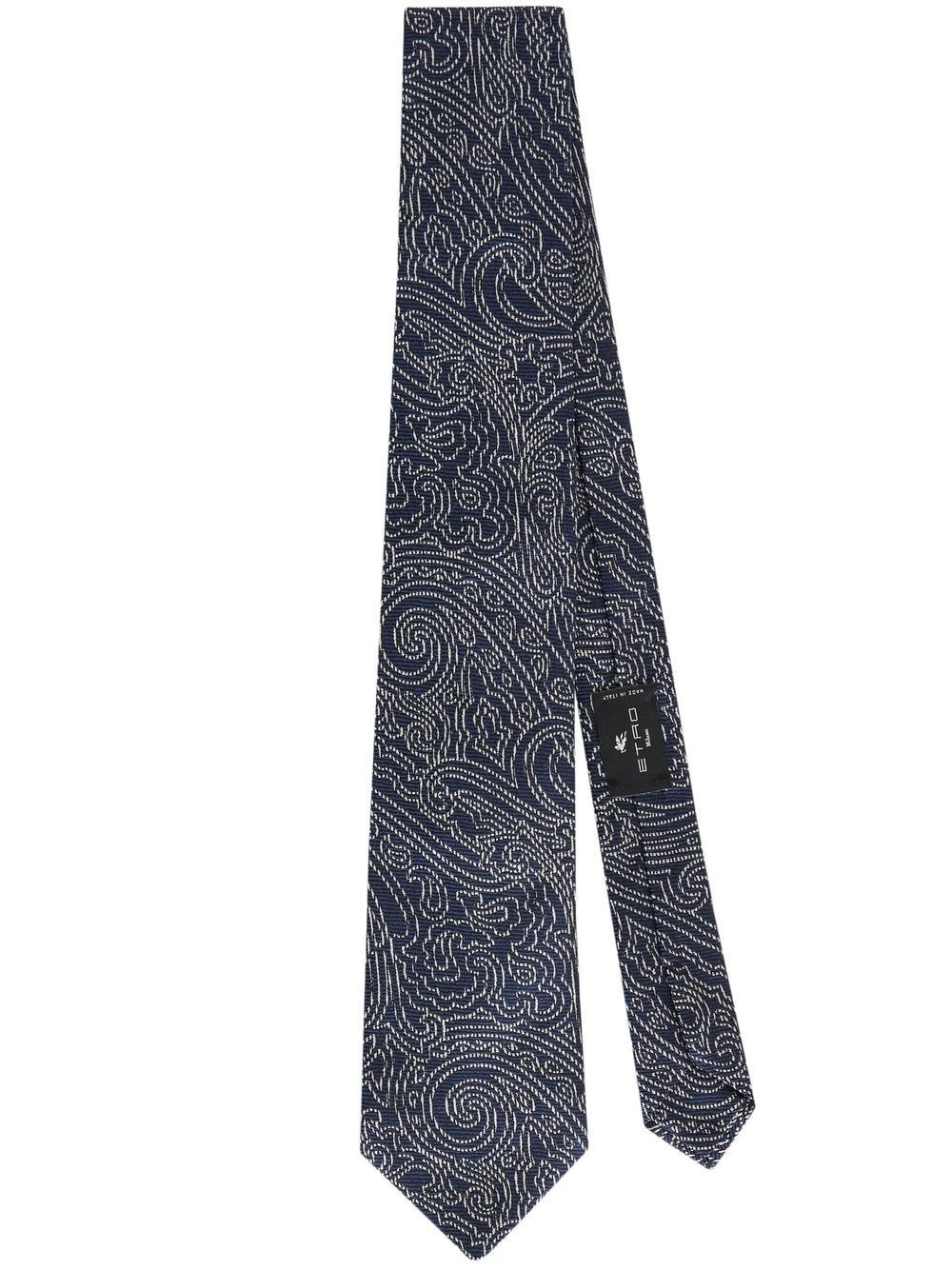 paisley-print silk tie - 1