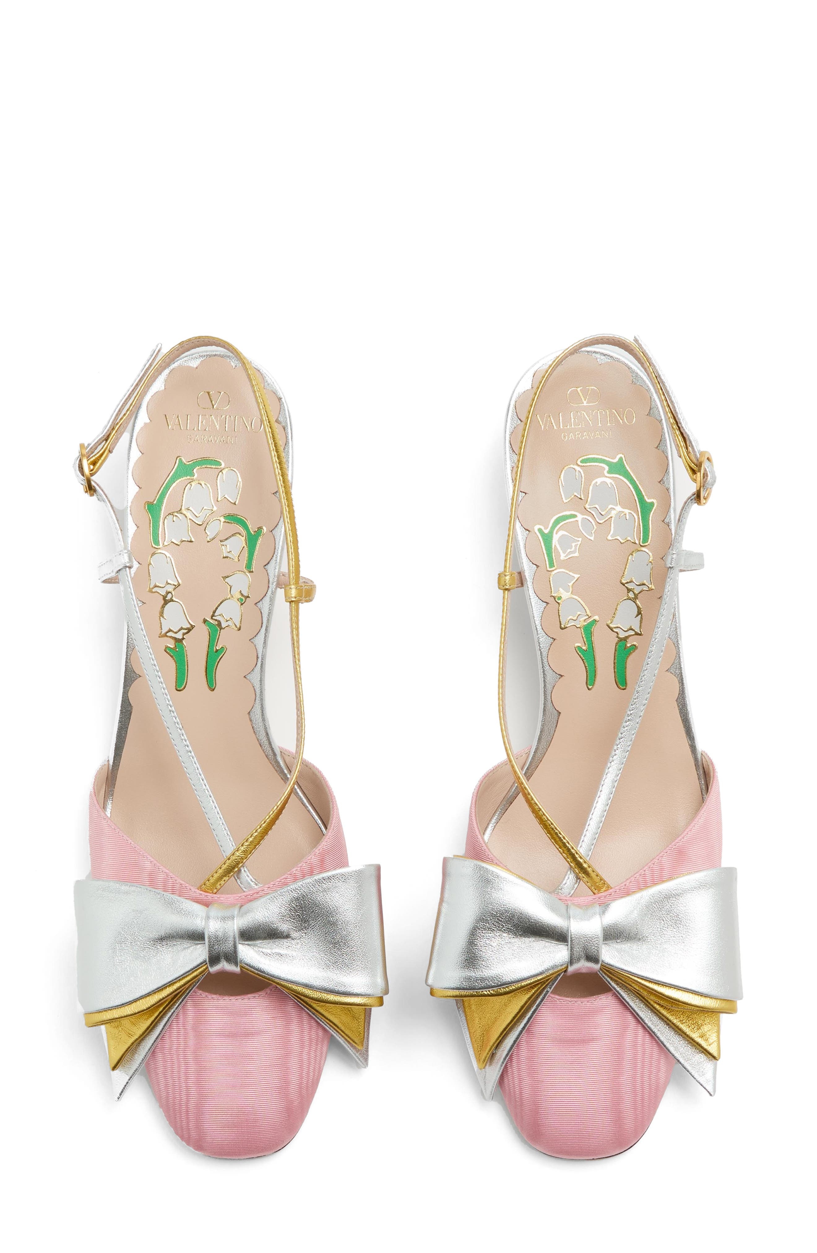 Valentino Garavani Bowow Slingback Pump in Bubble/Silver/Gold at Nordstrom - 5
