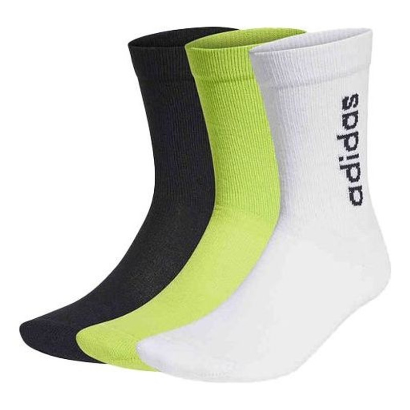 adidas neo Sports Outdoor High Top Mid Tops Socks Couple Style 3 Pairs 'Black Green White' GE1377 1