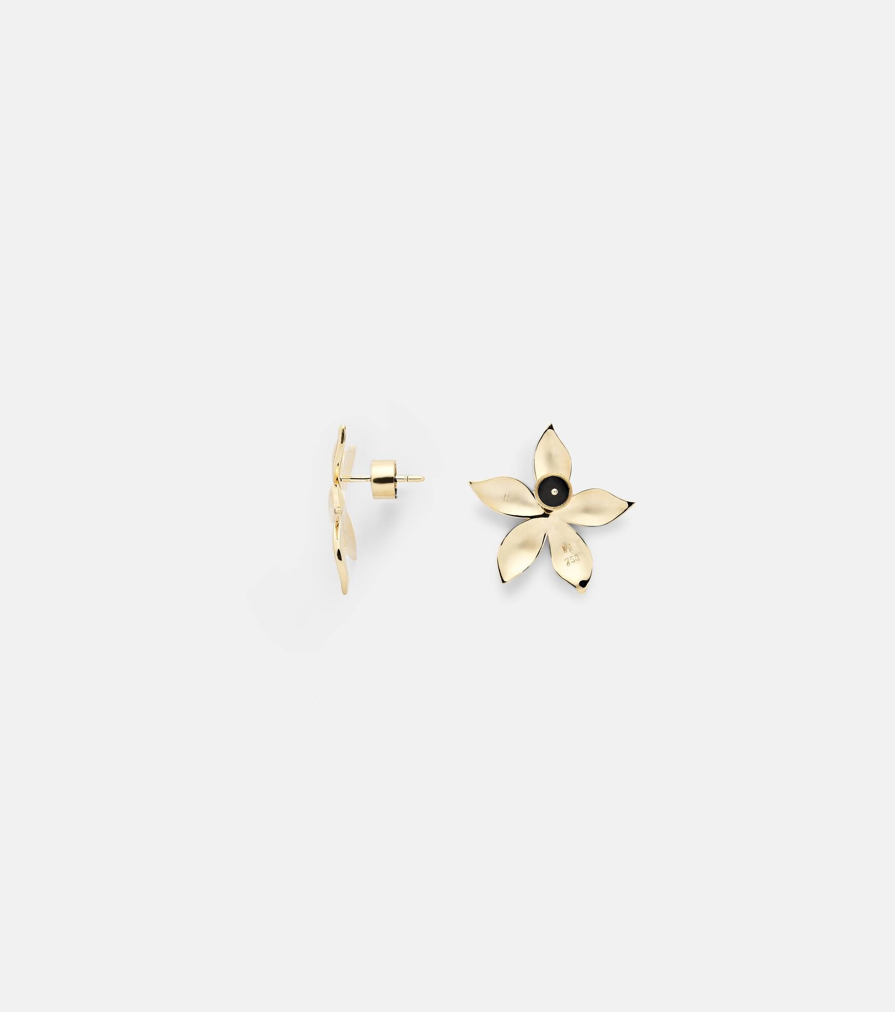Waterfall Flower 18kt gold earrings with diamonds - 4