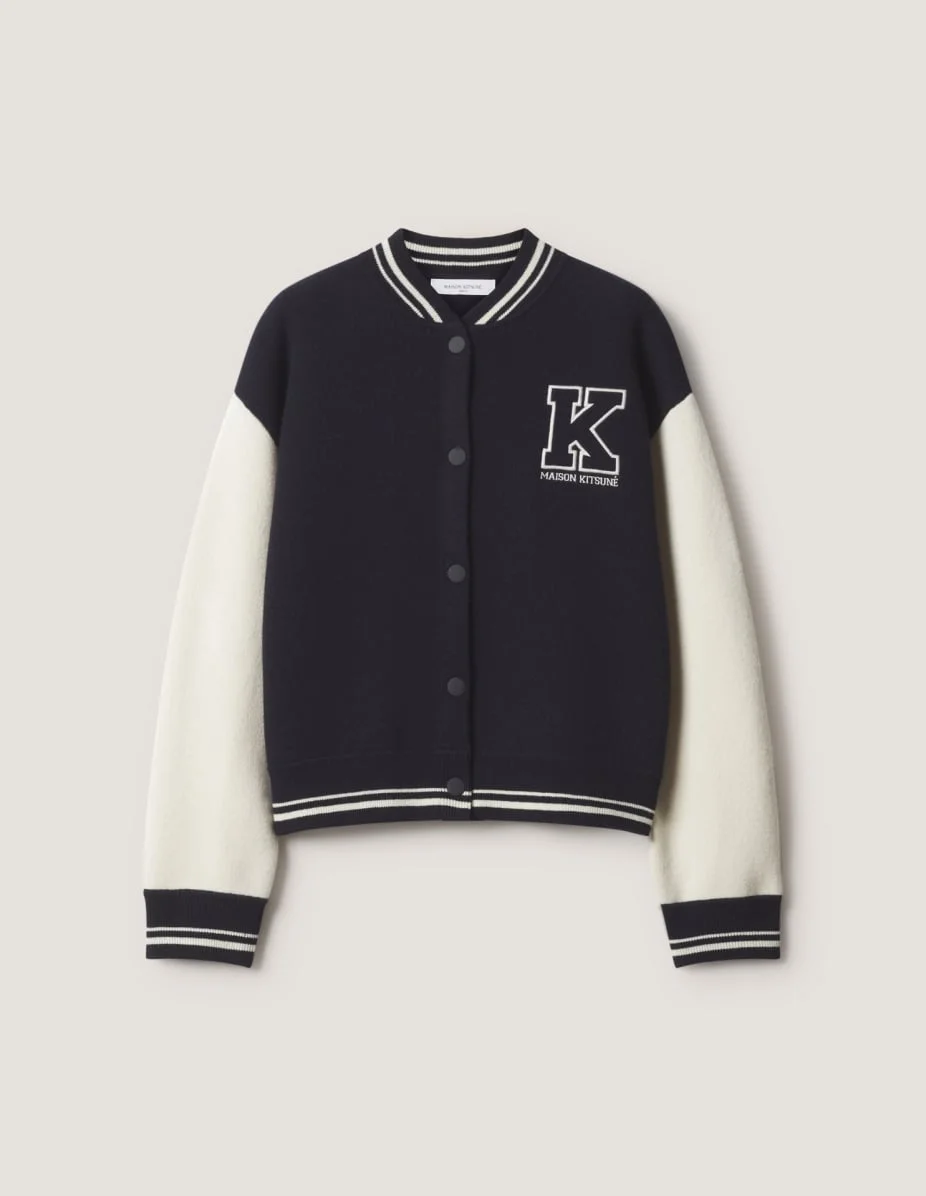 COLLEGE KNITTED BOMBER CARDIGAN - 1
