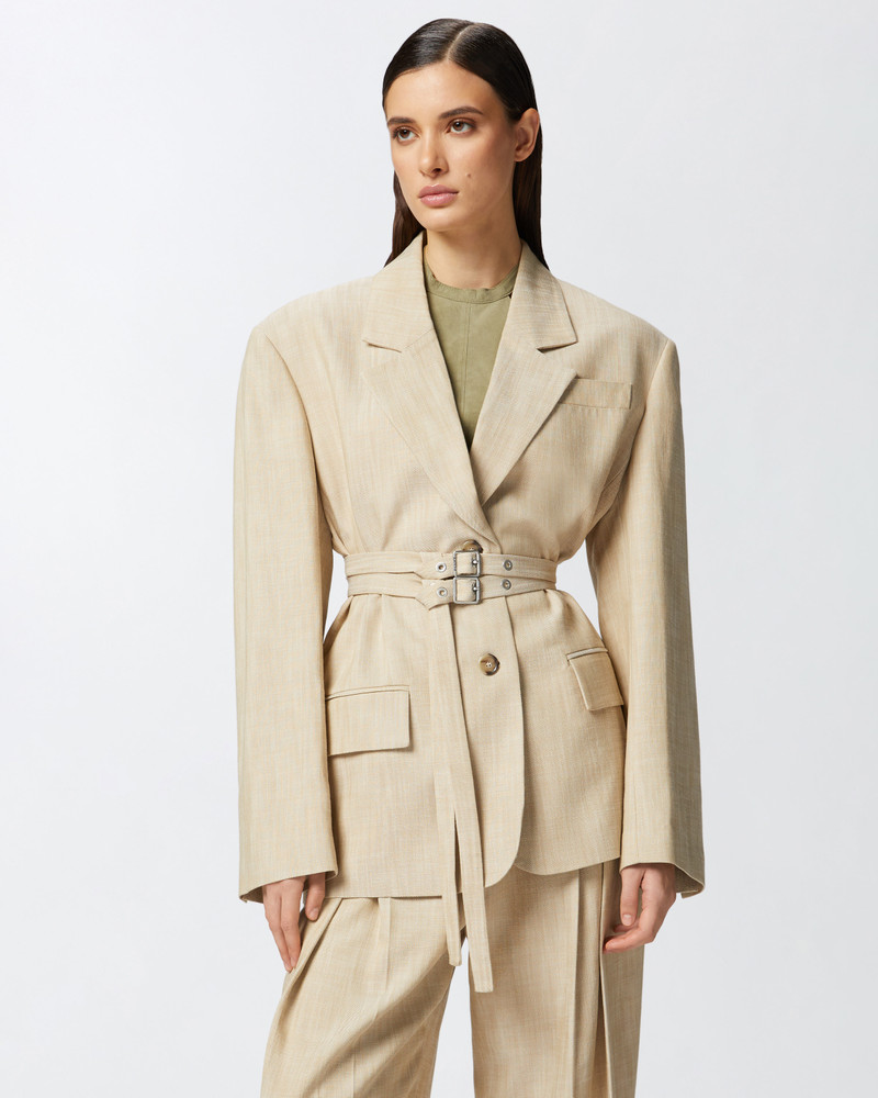 PINKO OVERSIZED TEXTURED CANVAS BLAZER outlook