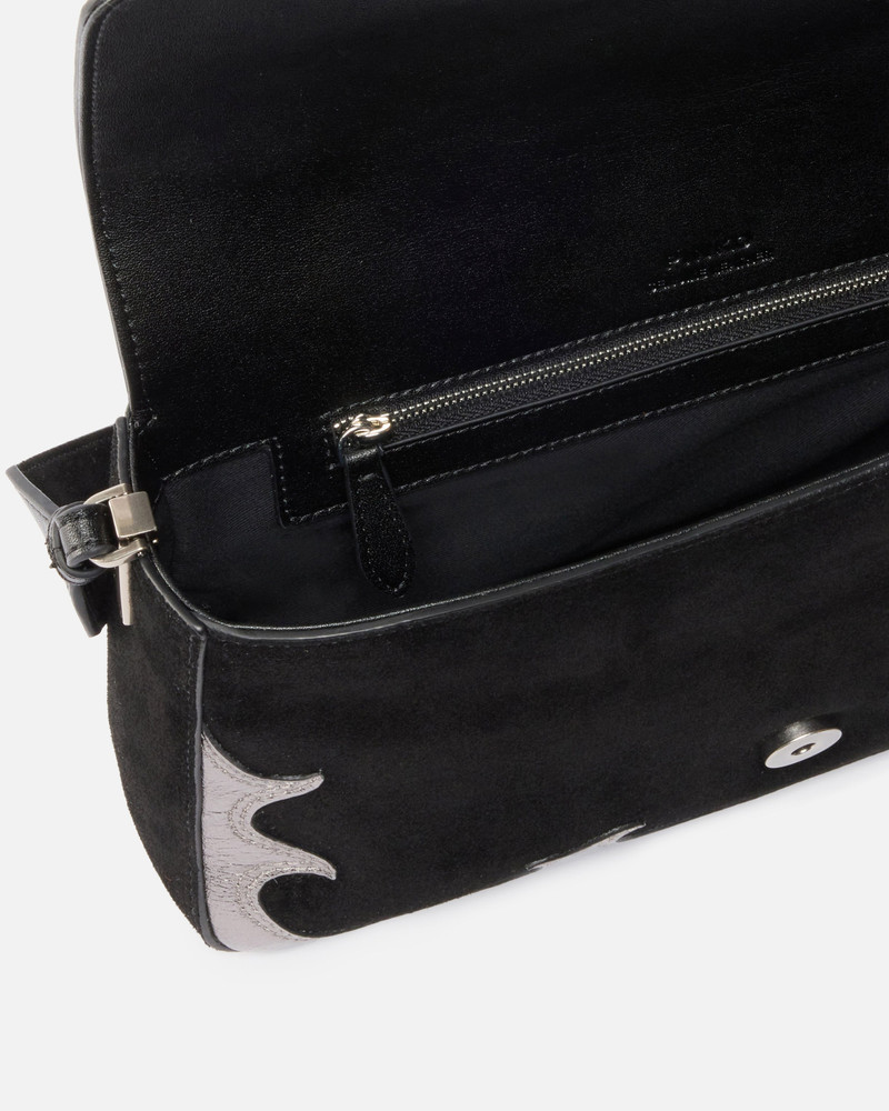 LOVE BAG ONE SLOUCHY MEDIUM SHOULDER BAG IN SUEDE WITH INLAYS 4