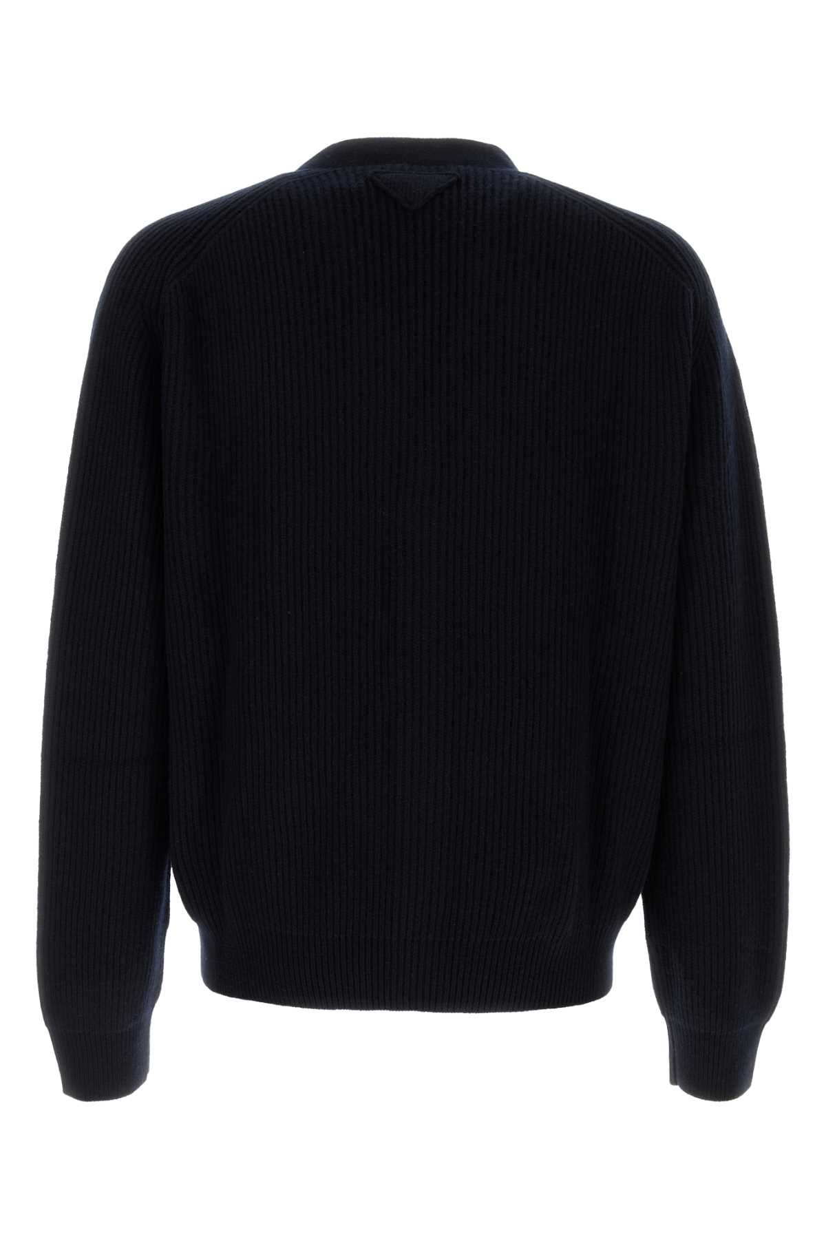 Prada Men Dark Blue Cashmere Cardigan - 2