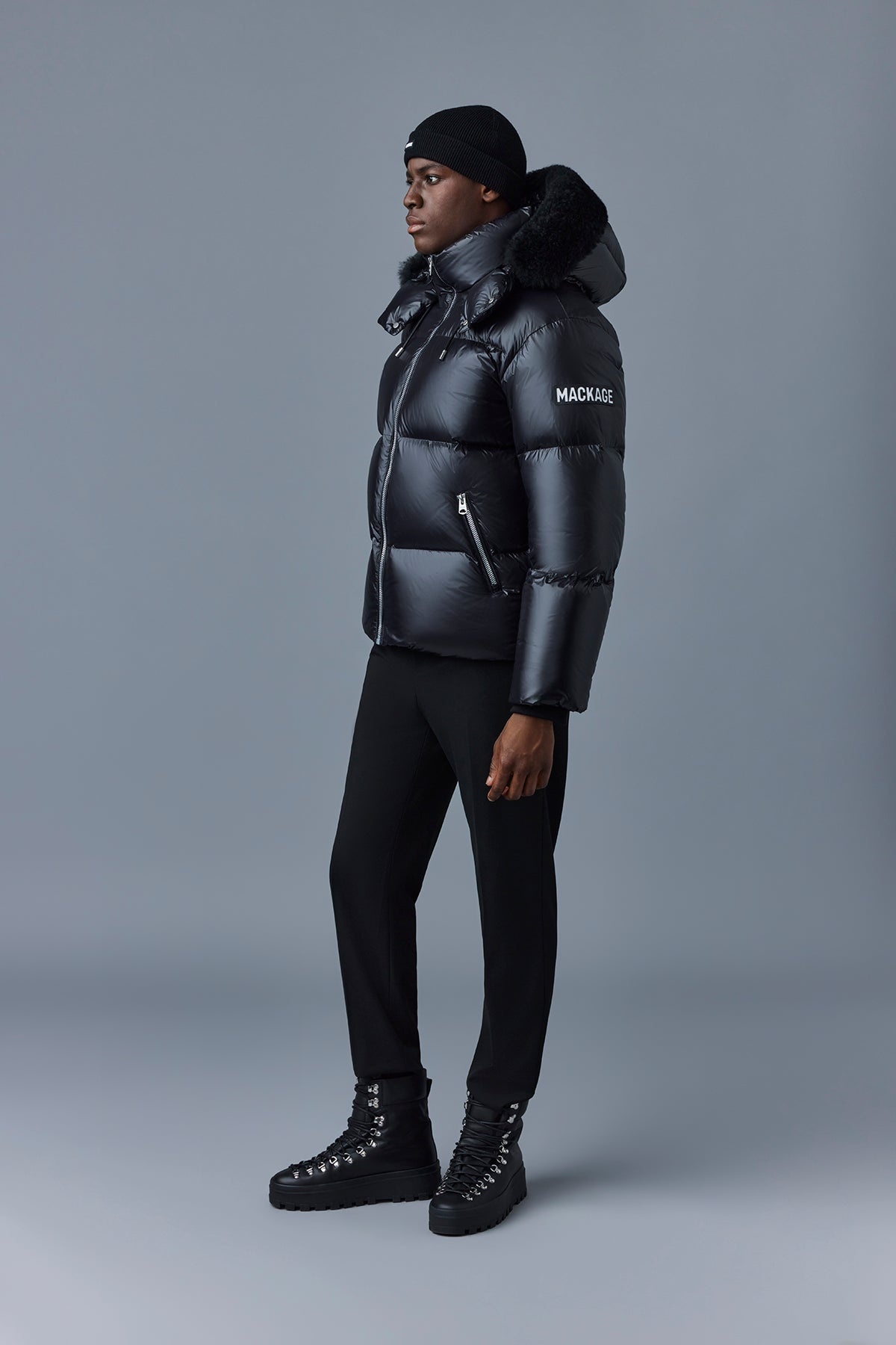 KENT-ZSH Down jacket with removable hood and fur trim - 4