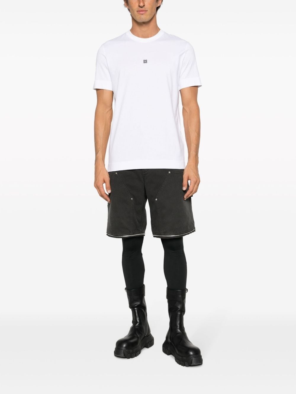 logo-embroidered cotton T-shirt - 2