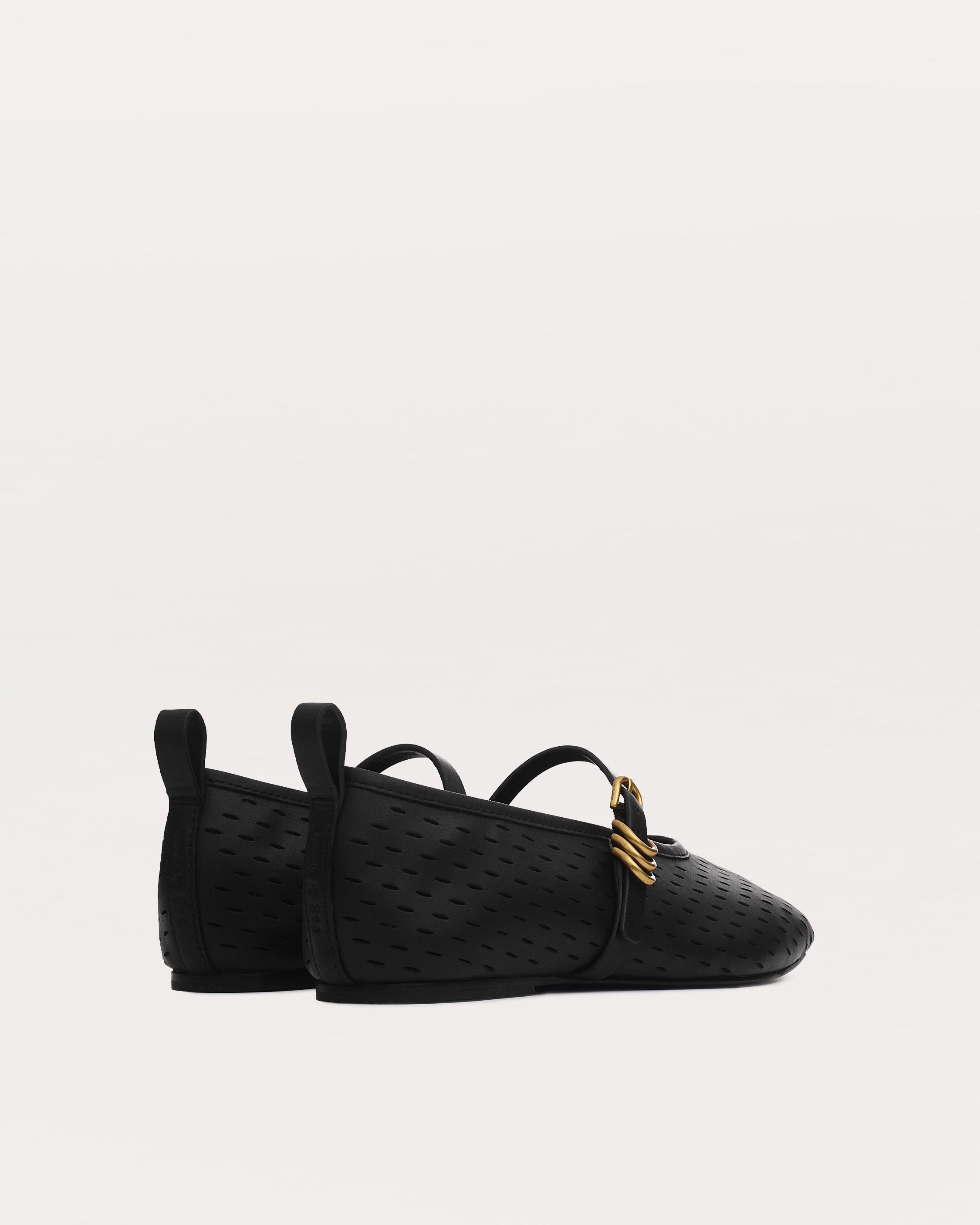 Spire Perforated Leather Mary Jane Shoes - 3