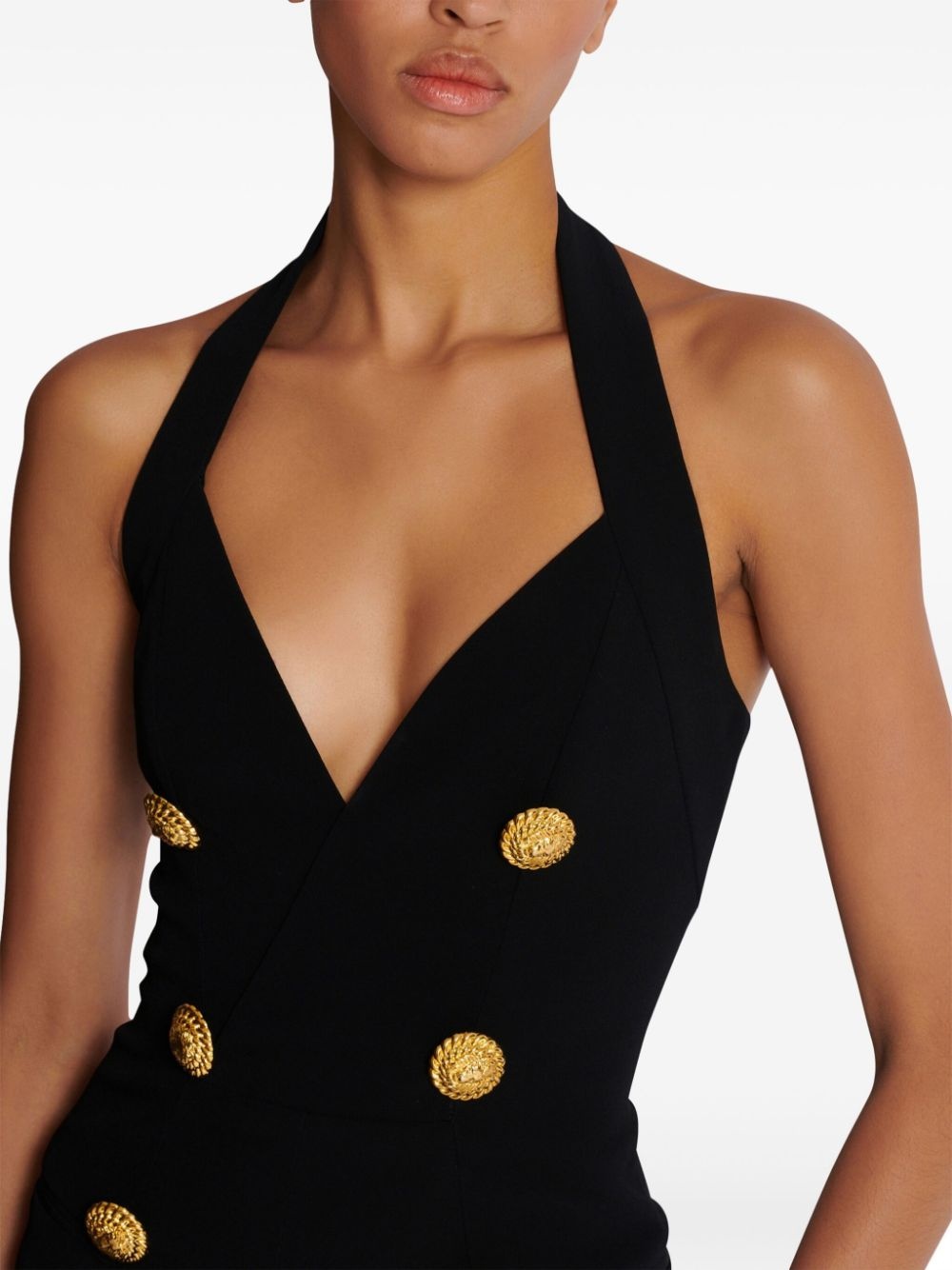halterneck crepe jumpsuit - 7