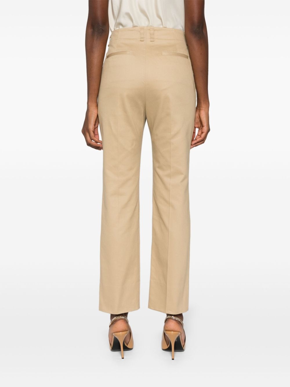 straight-leg cotton trousers - 4