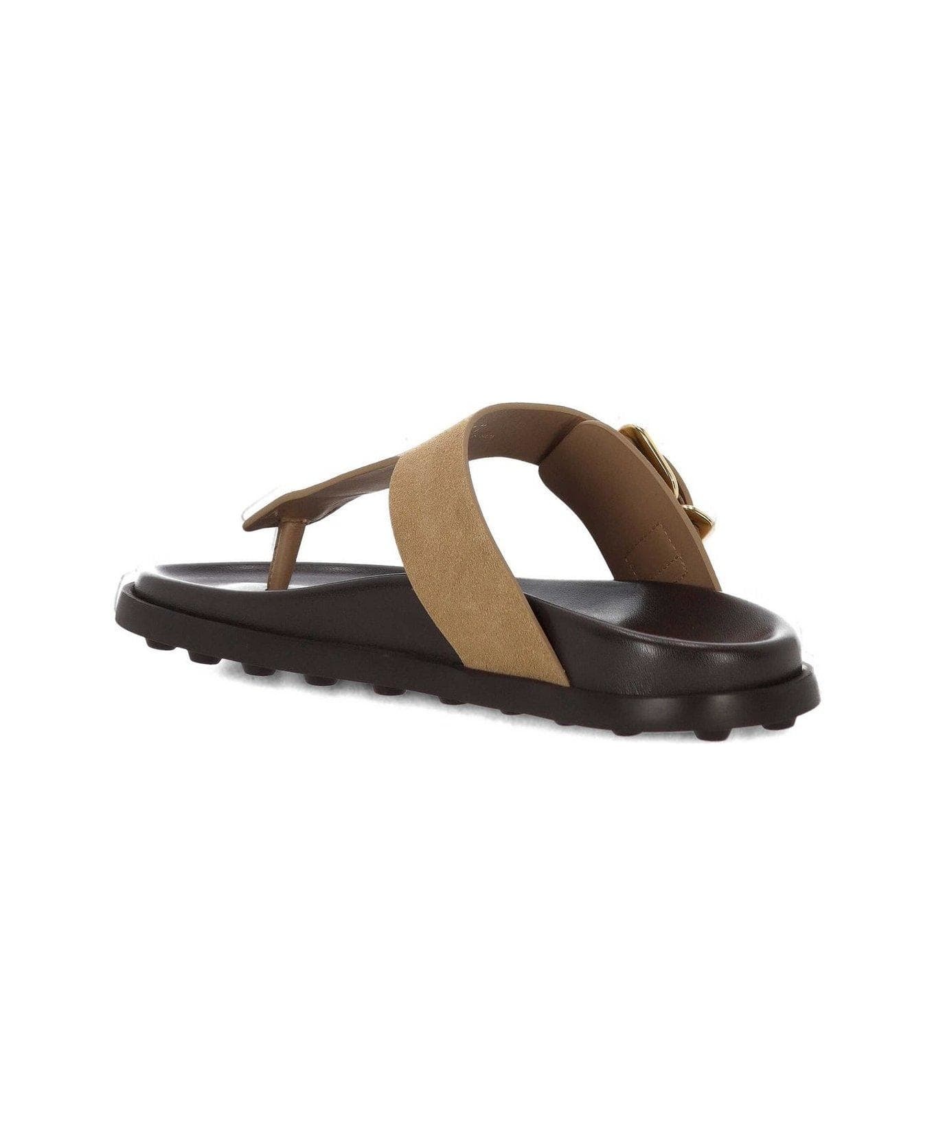 Buckle Detailed Thong Sandals - 3