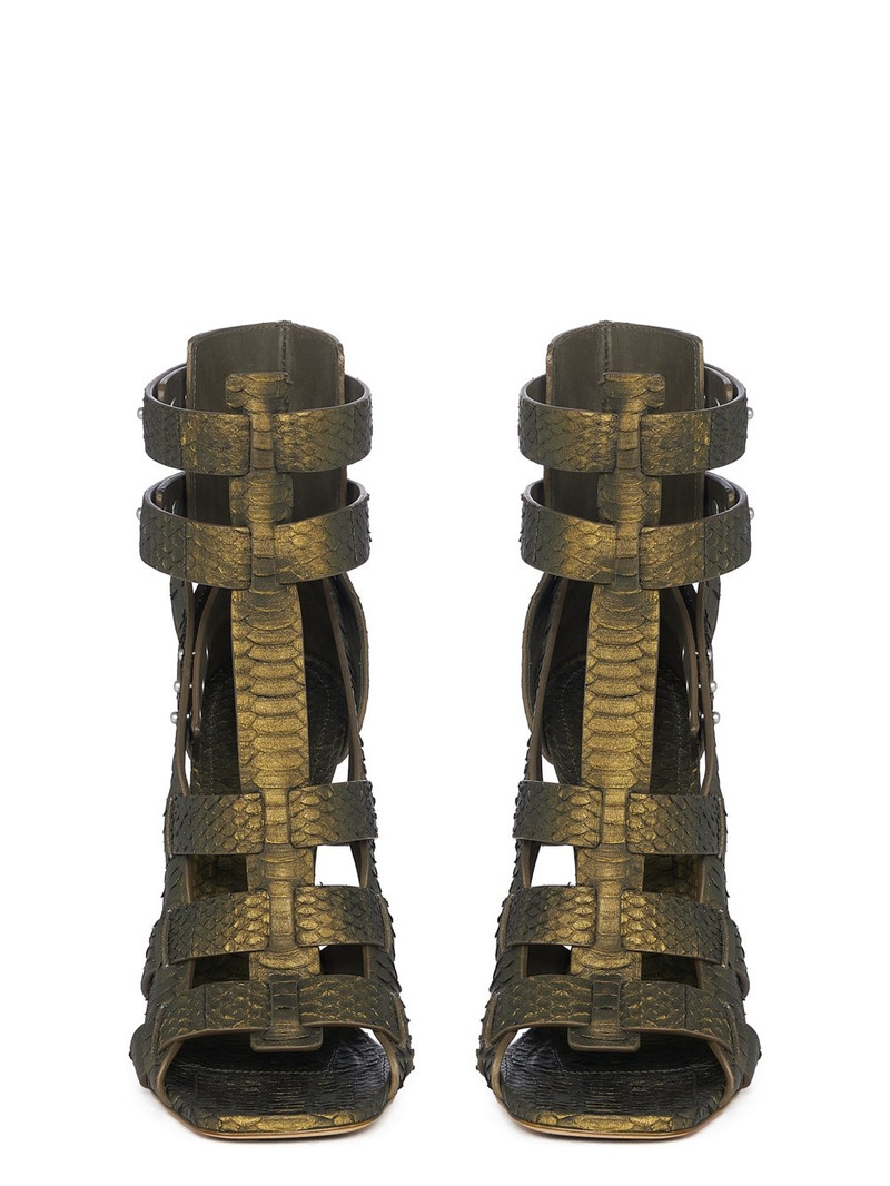 110mm crocodile embossed-effect leather sandals 2