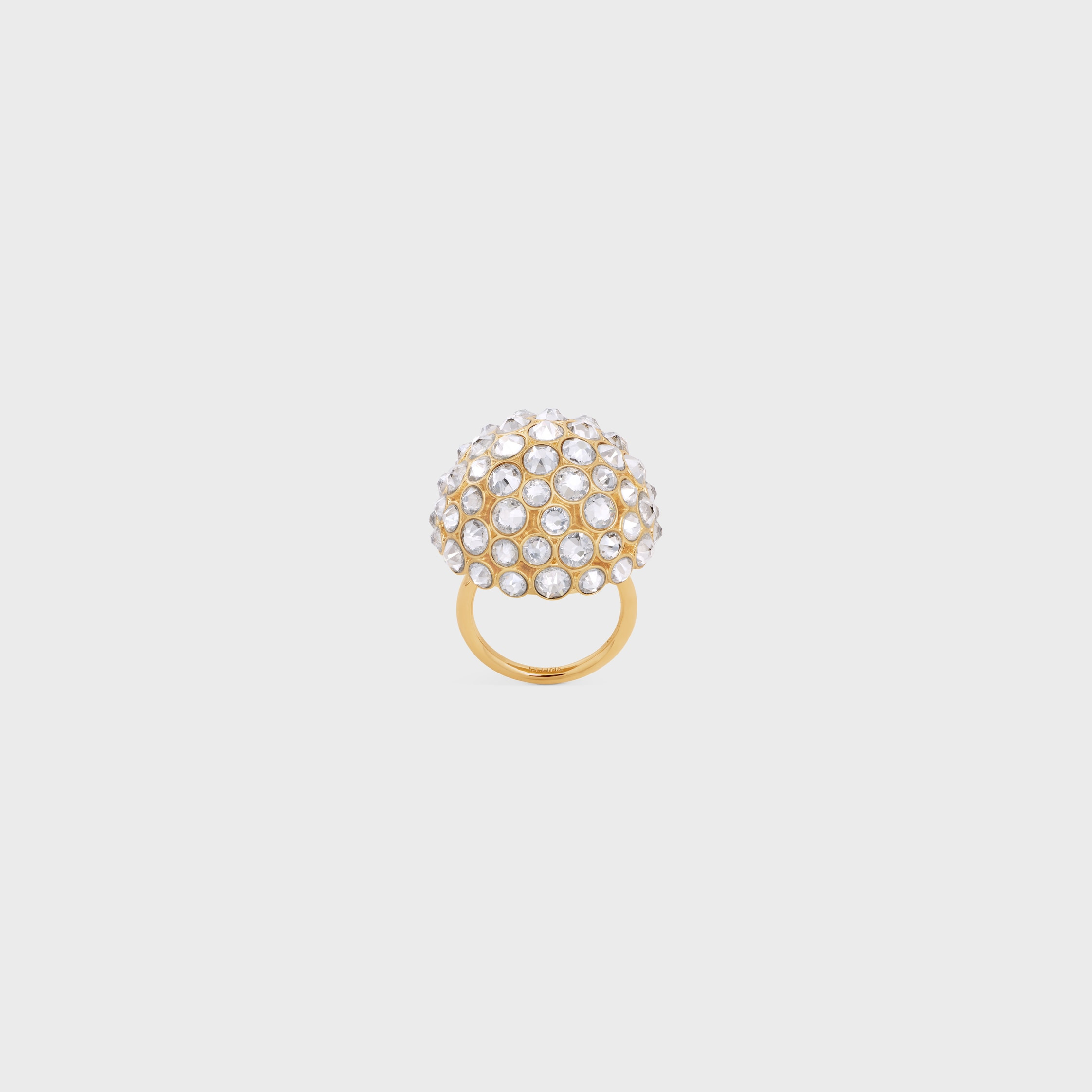 Celine Heirlooms Dome Ring in Strass and Brass with gold finish - 1