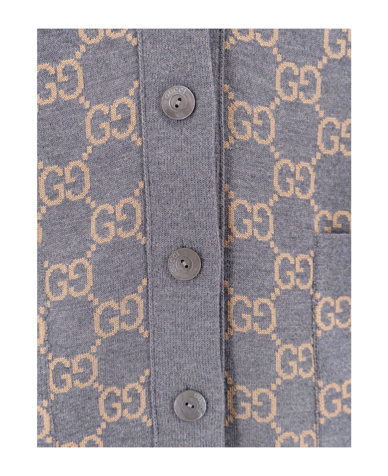 Monogrammed Intarsia Button-up Cardigan - 4