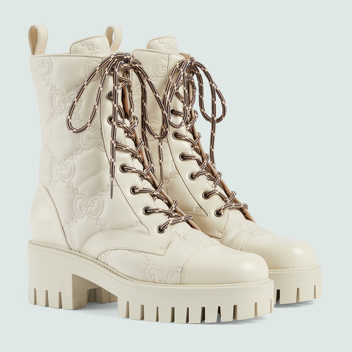 Women's GG Matelassé lace-up boot - 2