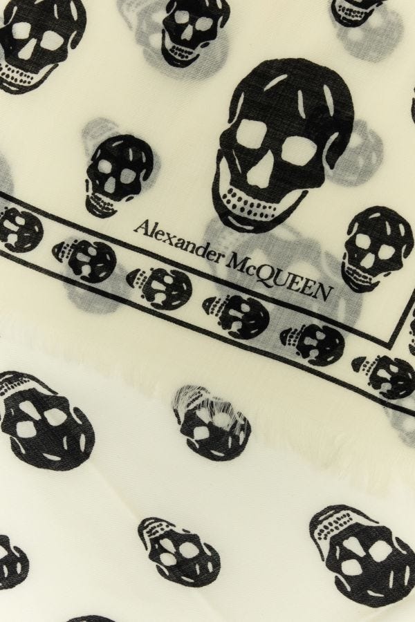 ALEXANDER MCQUEEN WOMAN Embroidered Wool Foulard - 2