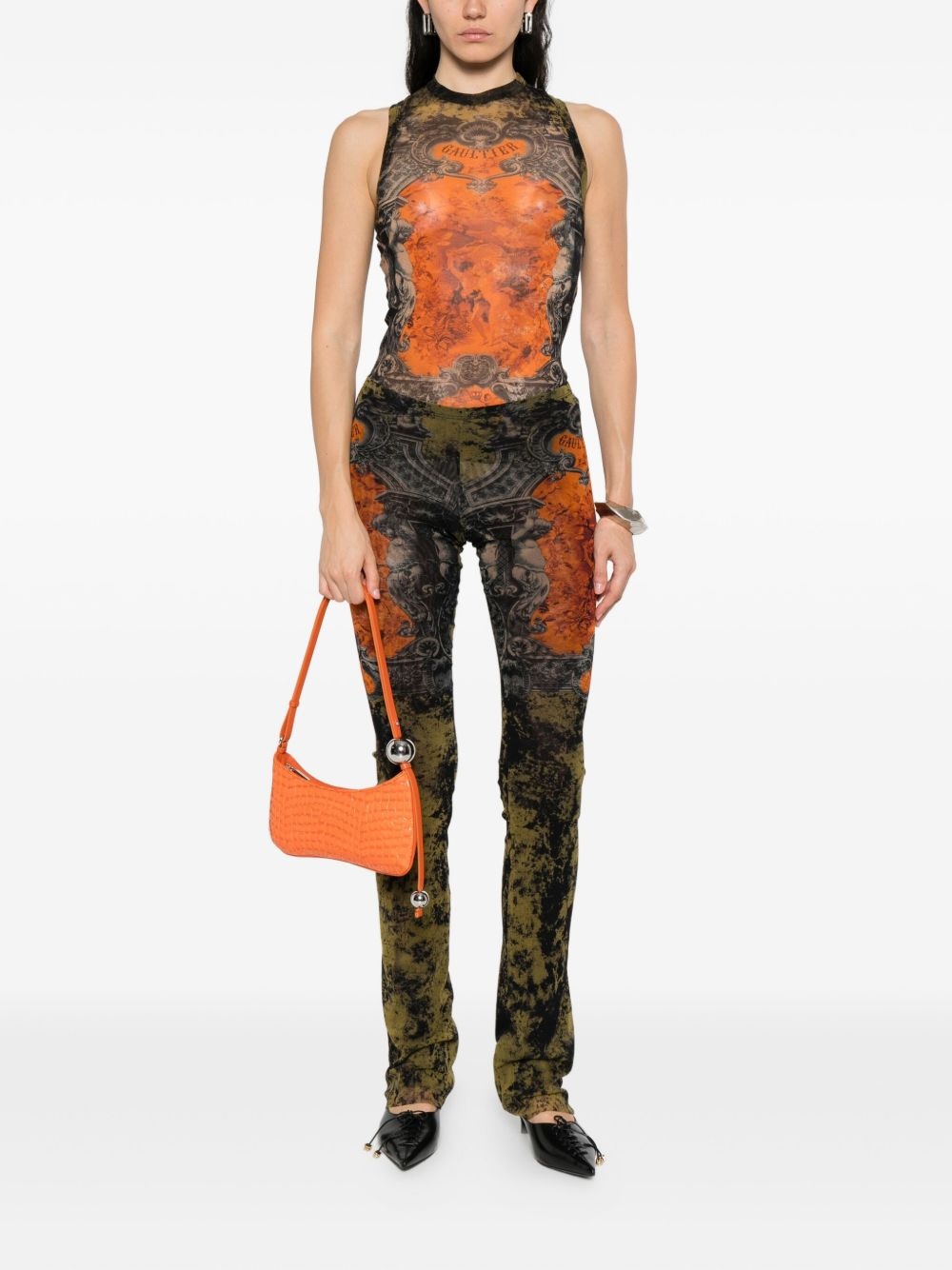 abstract-pattern print trousers - 2
