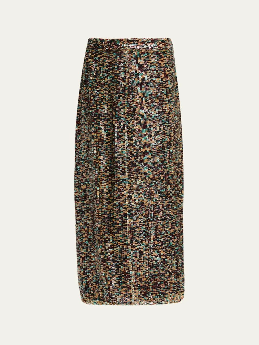 Sylkie Sequined Midi Skirt - 1