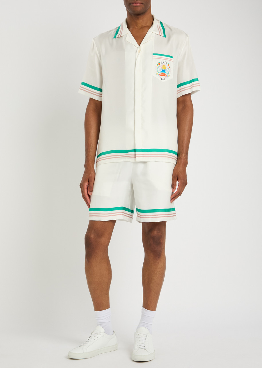 Casablanca Printed Silk-twill Shorts - 4