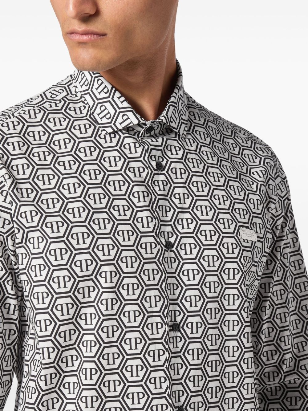 monogram-print shirt - 5
