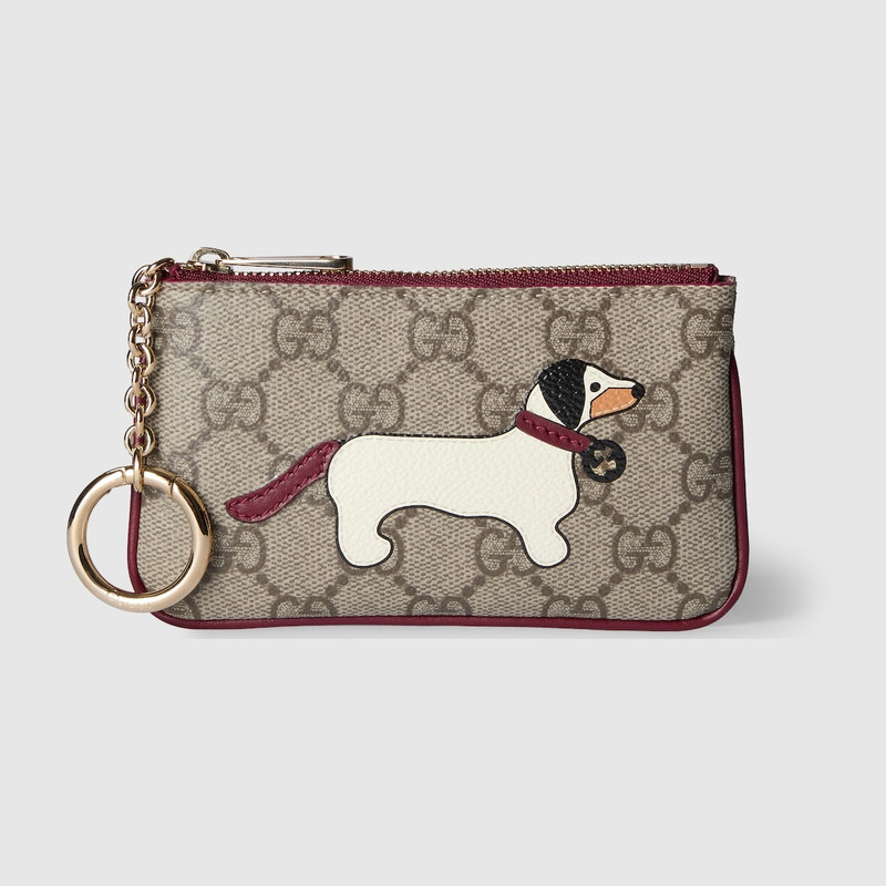 GG key case with dog detail 1