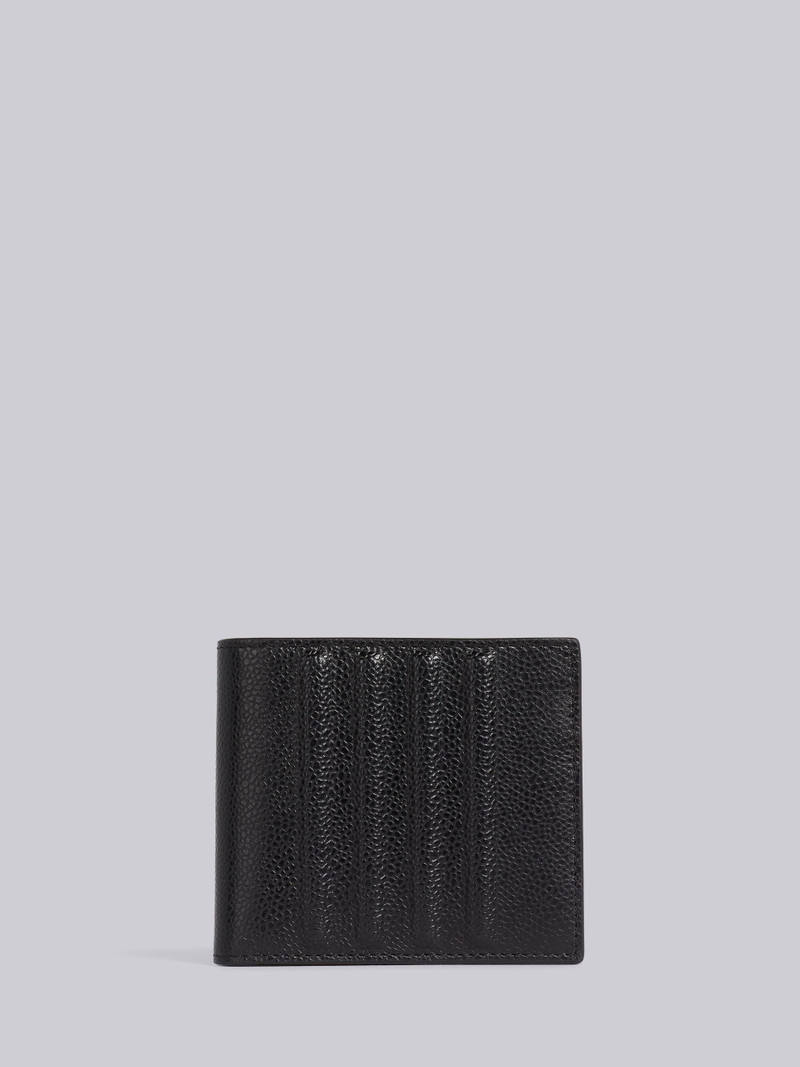Black Pebble Grain Leather Debossed 4-Bar Billfold 1
