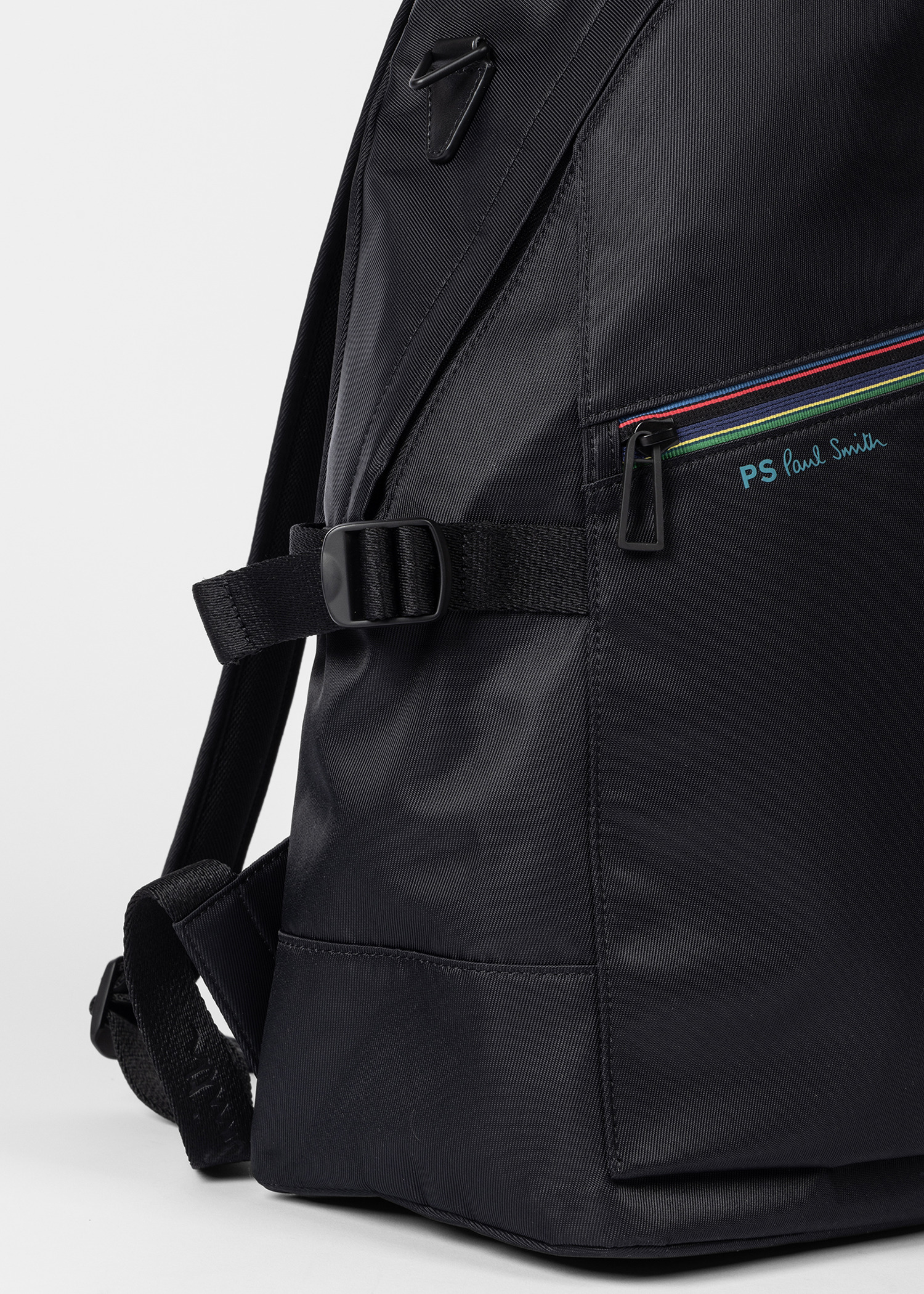 Black Nylon 'Sports Stripe' Backpack - 3