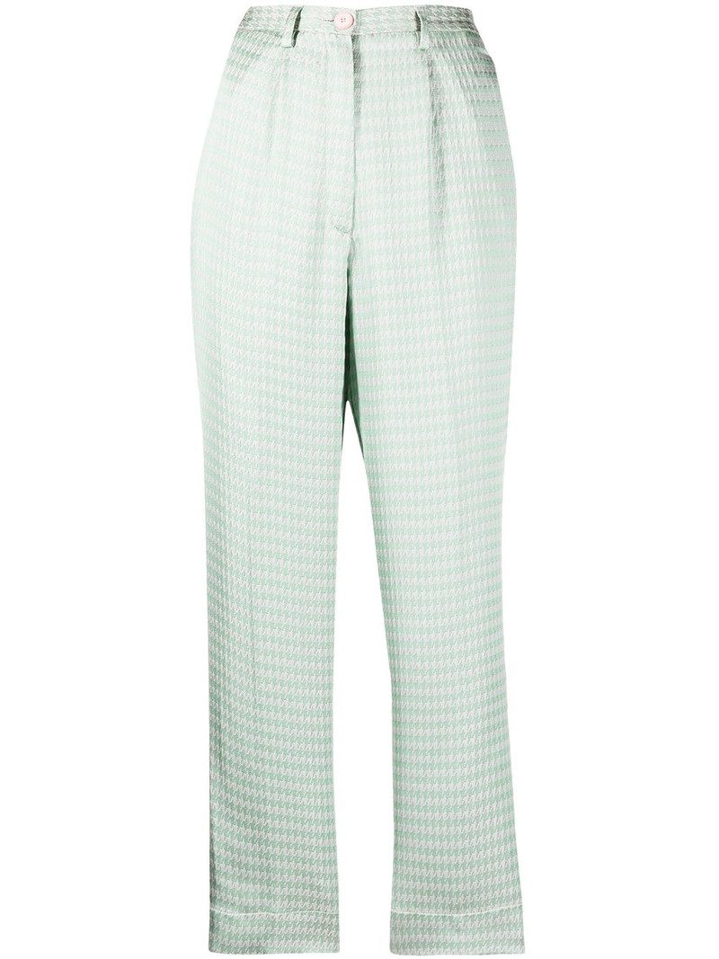 high-rise houndstooth-print cropped trousers 1