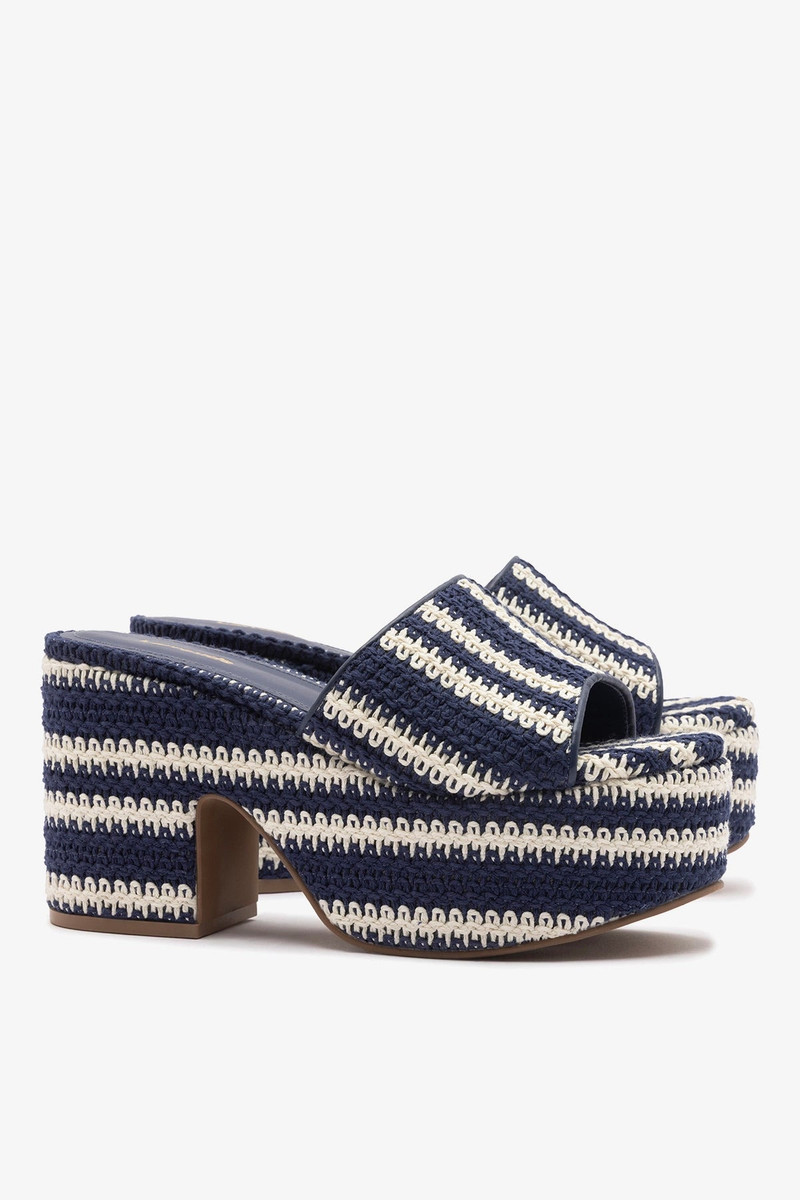 Miso Crochet Mule Striped Navy 3