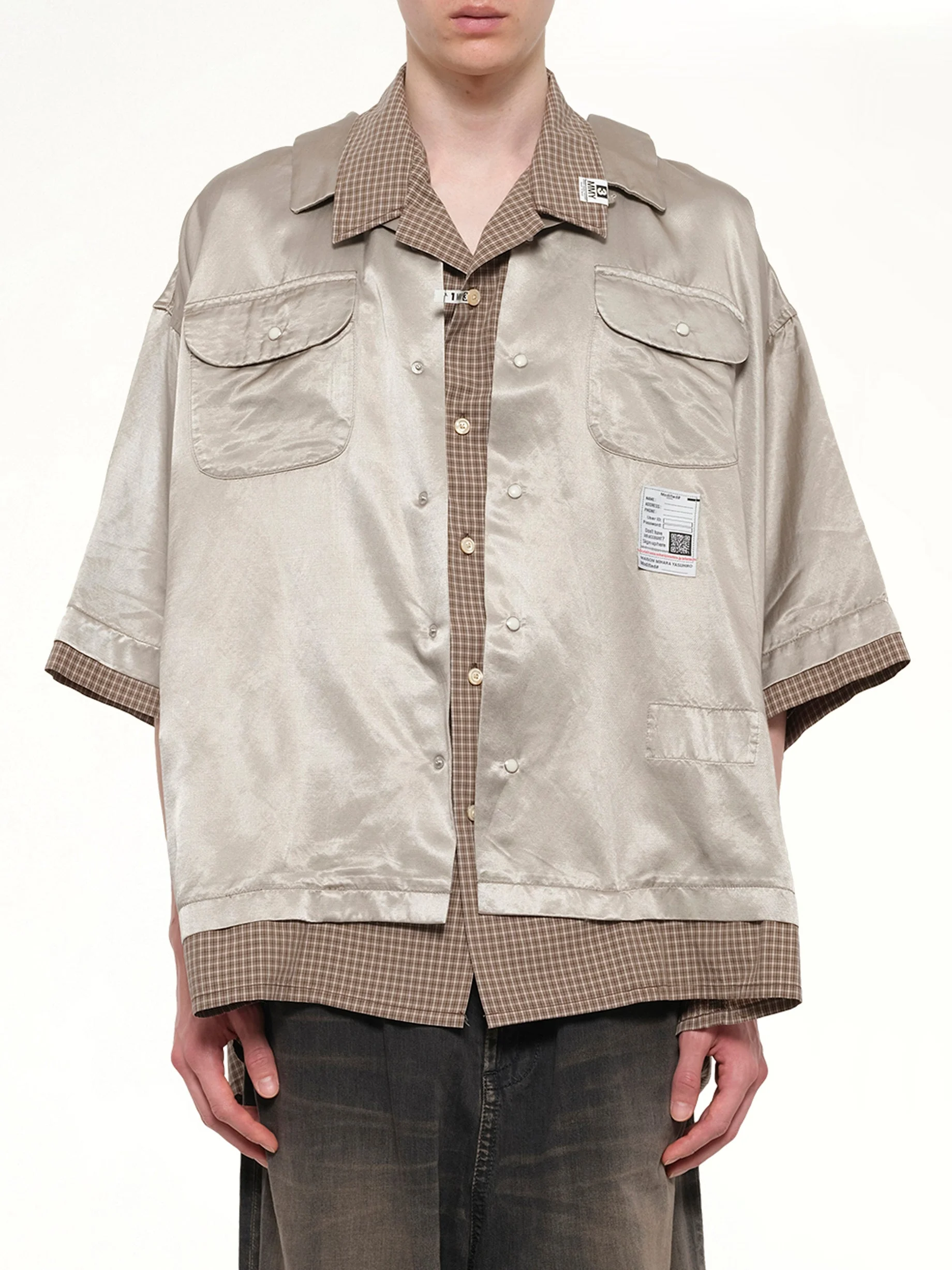 W-Layered H/S Shirts in Beige - 1