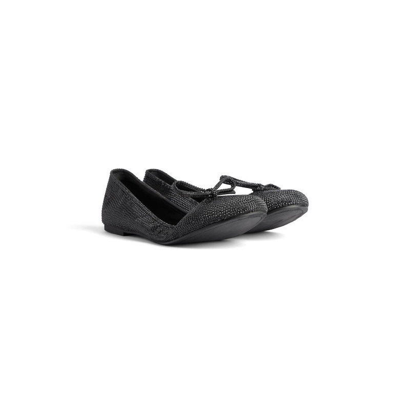 Women's Leopold Ballerina With Rhinestones  in Black 2