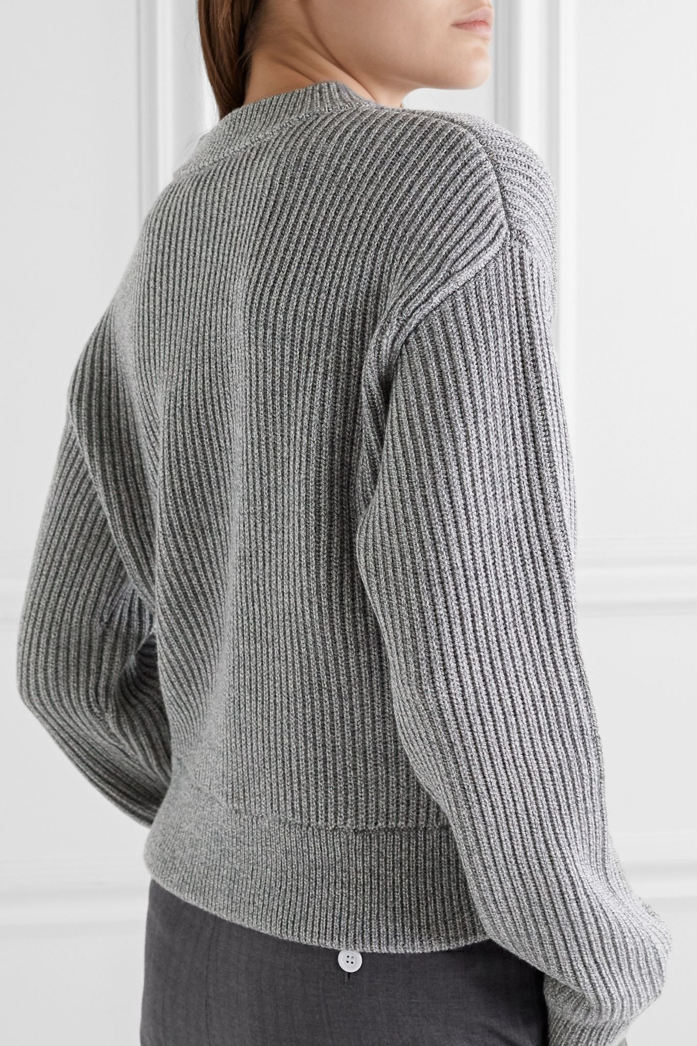 Cutout ribbed wool sweater - 4