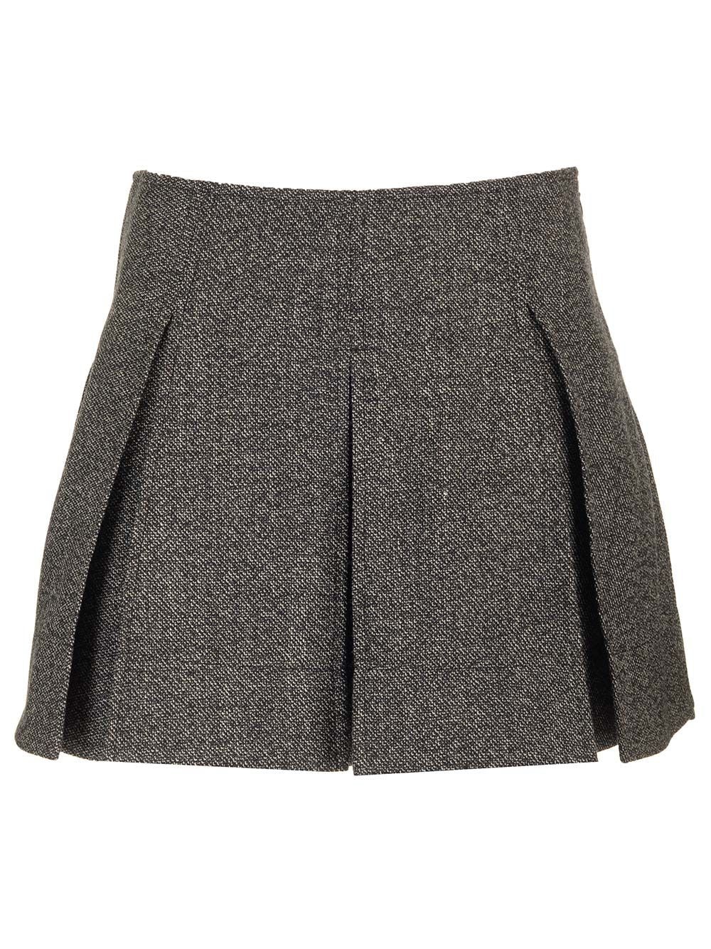 Pleated Mini Skirt Skirts Black - 1
