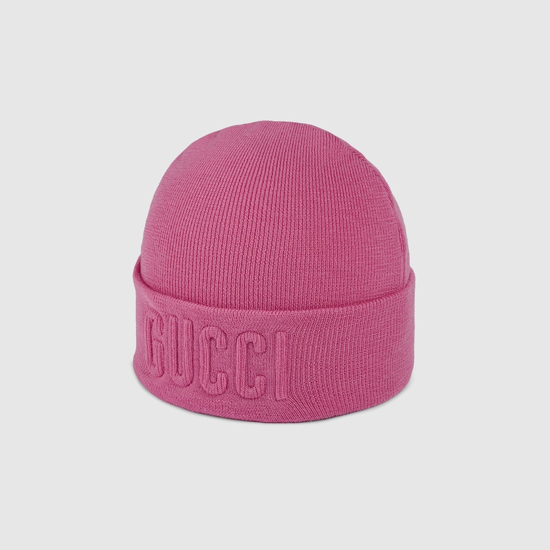 Wool hat with Gucci embroidery 1