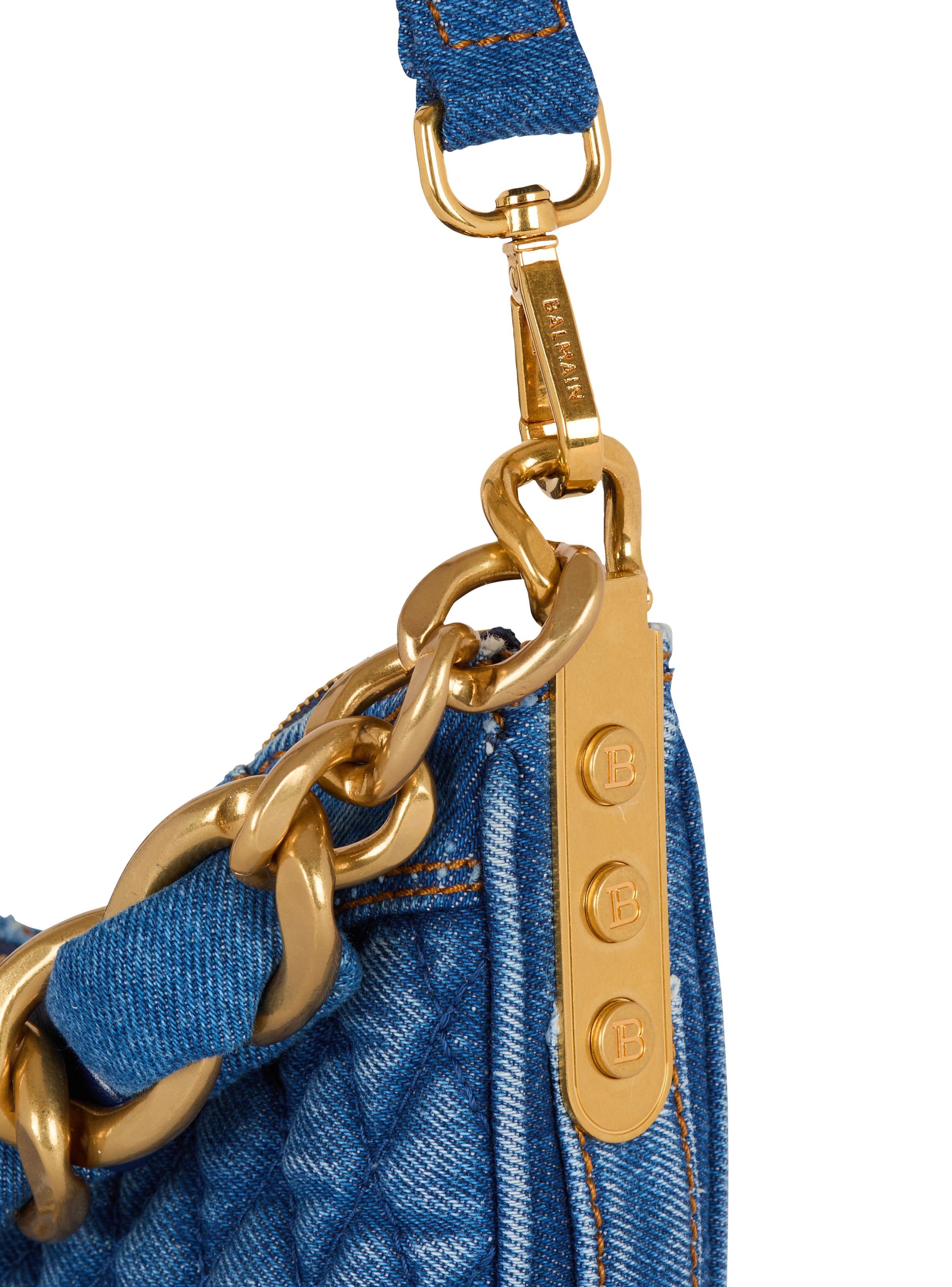 1945 Soft Moon bag in diamond-quilted denim - 5