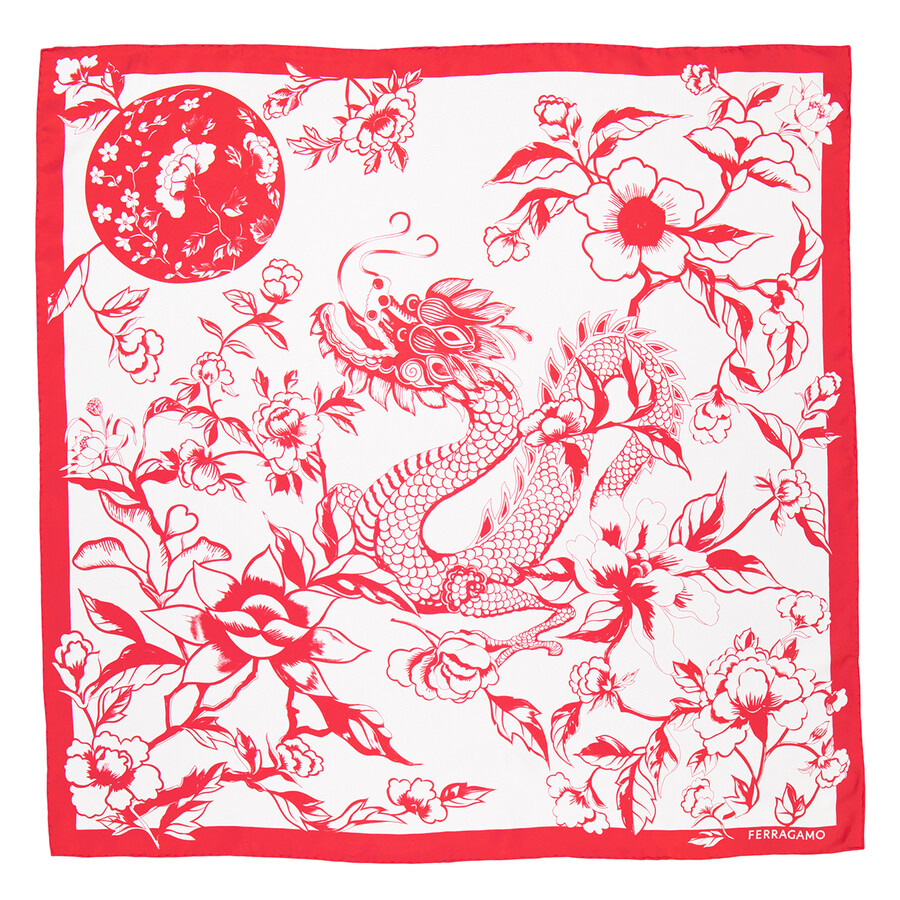 Ferragamo Dragon Print Silk Scarf - 4