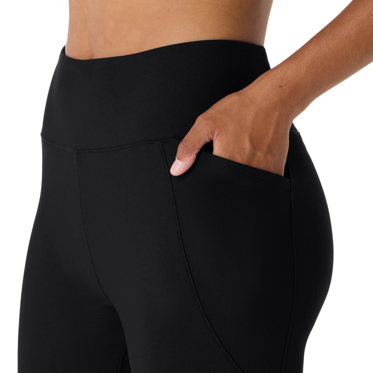 WOMEN'S RIB HIGH WAIST  7/8 TIGHT - 4