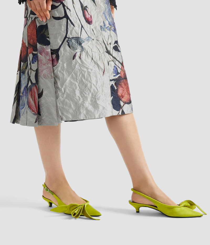 FLORAL PRINT TEXTURED SATIN PENCIL MIDI SKIRT 4