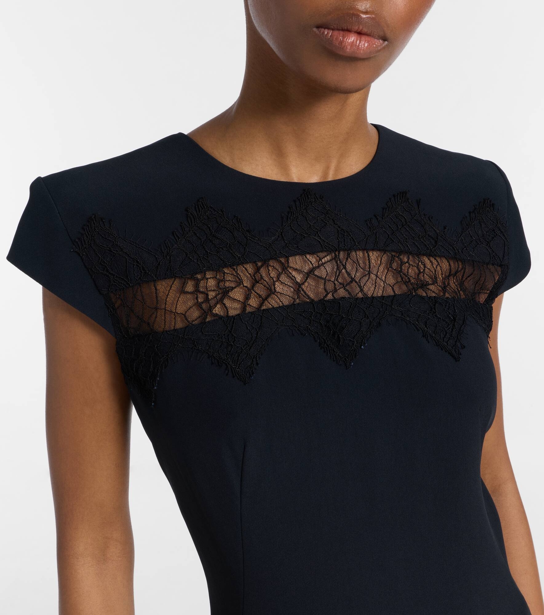 Lace-trimmed midi dress - 4