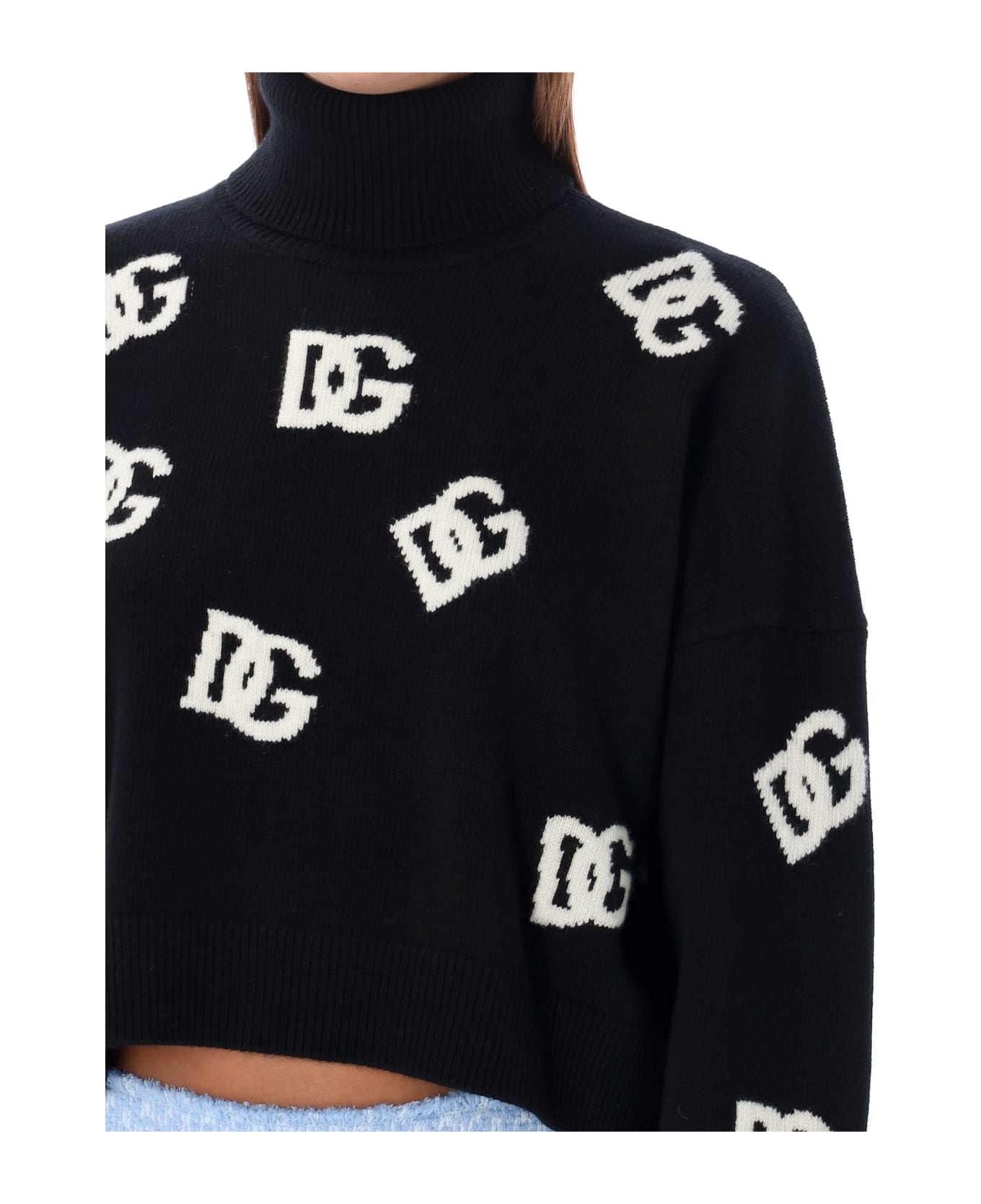 Dg Intarsia High Neck Sweater - 3