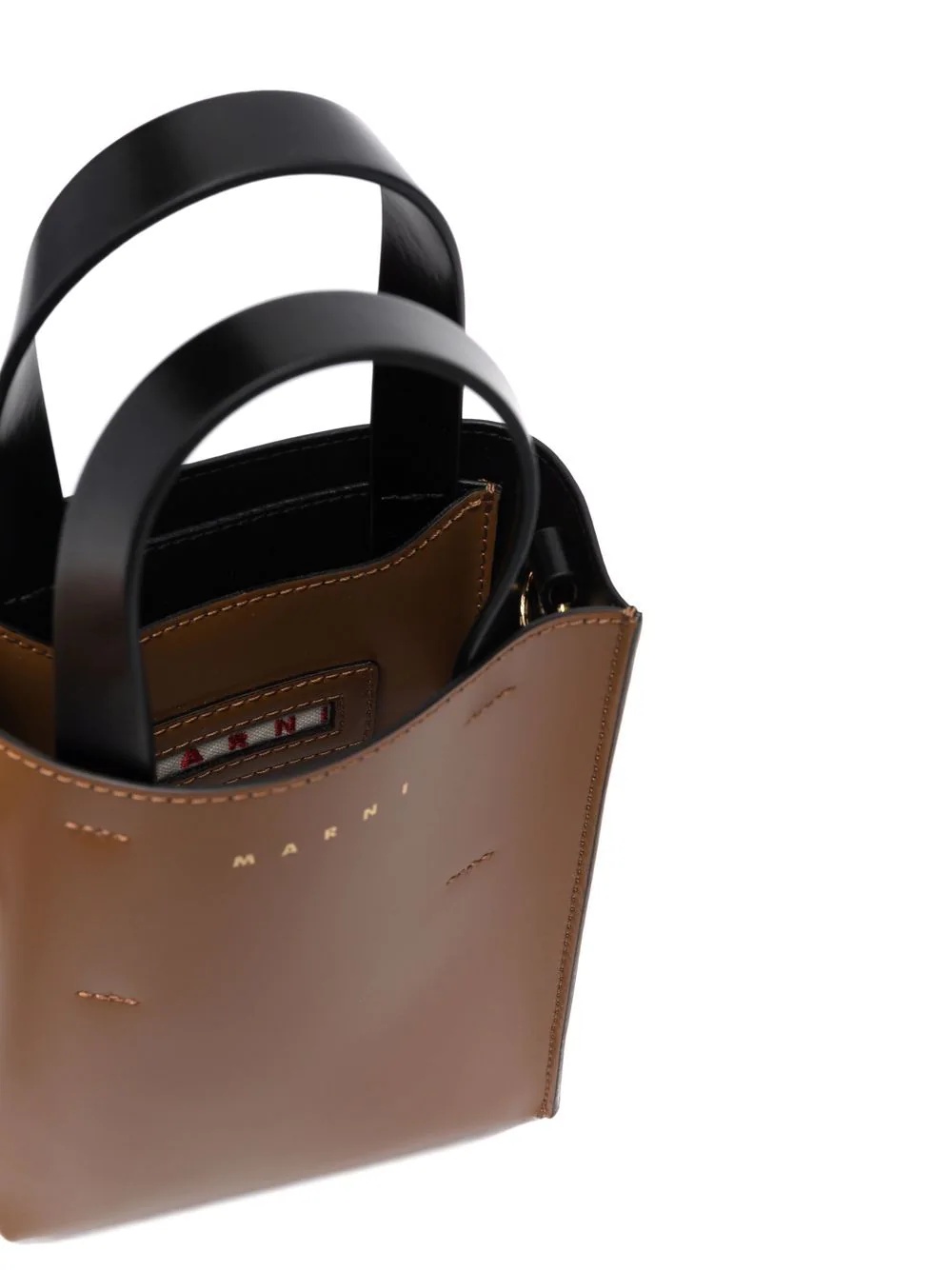 two-tone leather tote bag - 5