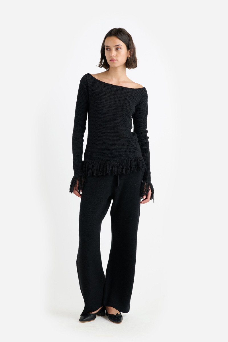 The Elder Statesman NORA LITE WOMEN'S FRINGE TOP L/S outlook