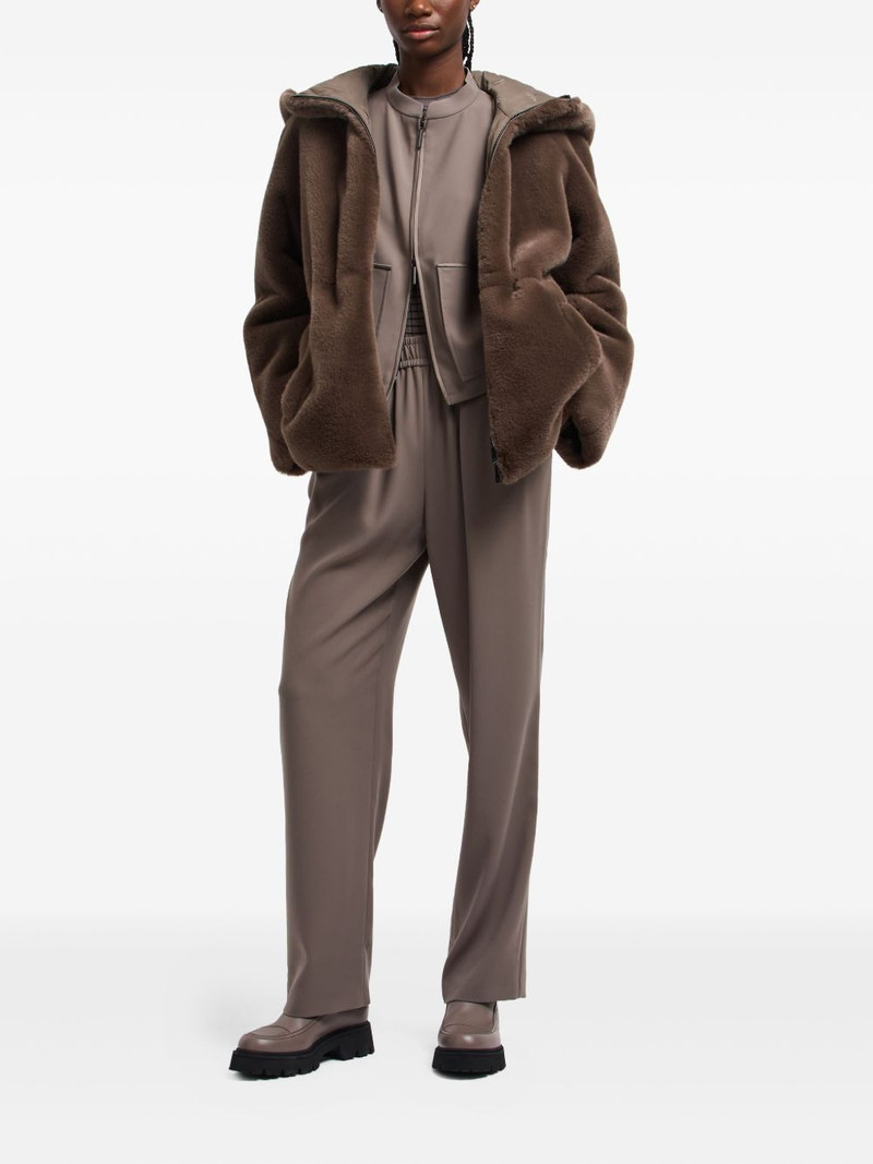 EMPORIO ARMANI hooded faux-fur coat outlook